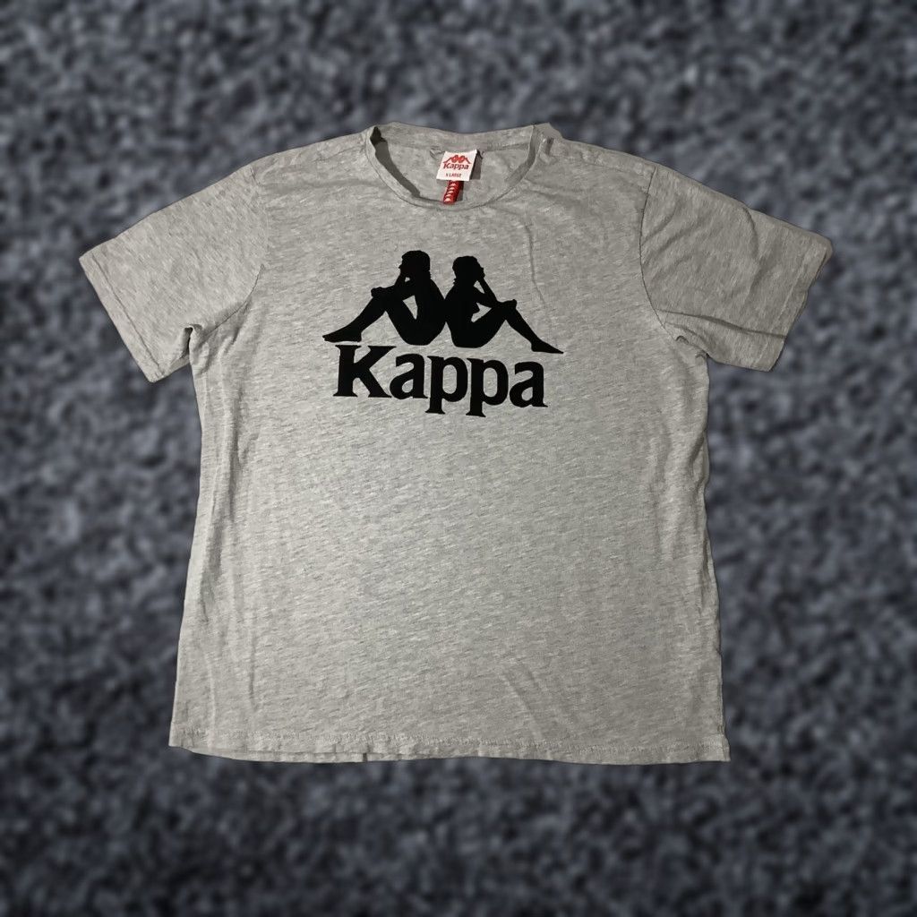 Kappa Kappa Shirt Mens XL Gray Big Logo Graphic Tee 100% Cotton Crewneck Omini Casual Size US XL / EU 56 / 4 - 1 Thumbnail