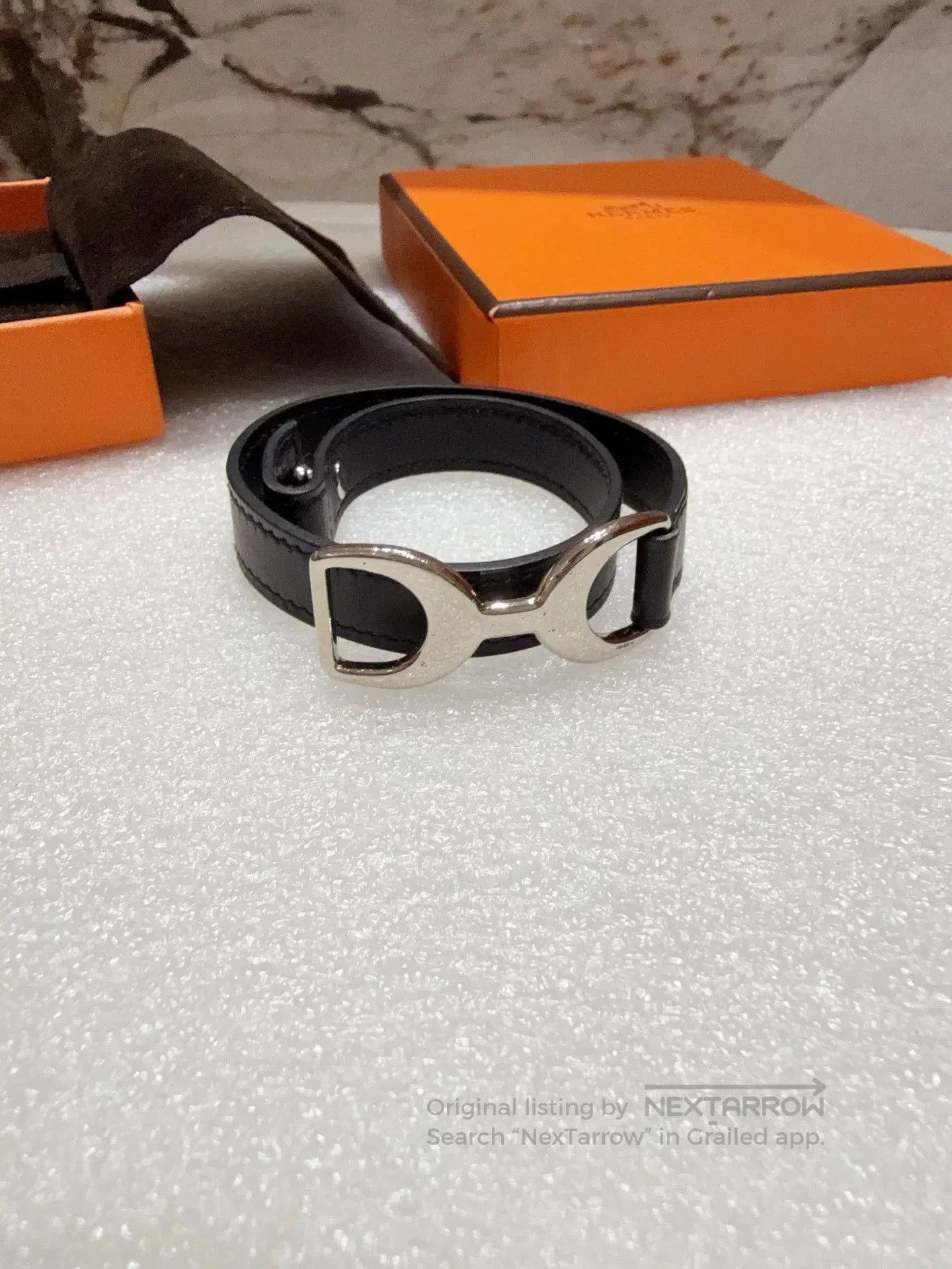 Hermes Hermes Black Double Loop Bracelet. Size ONE SIZE - 3 Thumbnail
