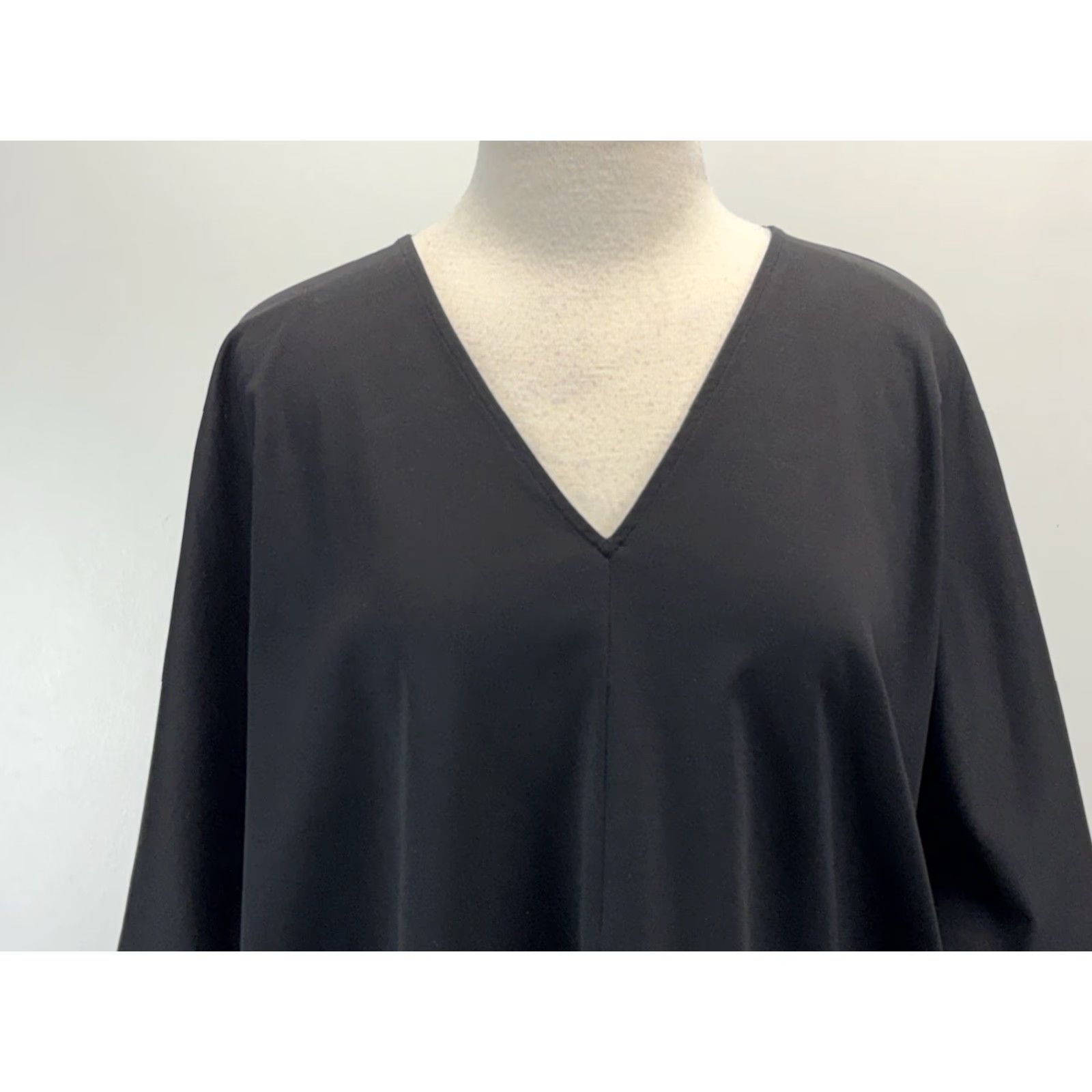 Cos COS Tunic Dress Women’s Black Shift Minimalist Lagenlook M Knee-Length Casual Travel Party/Cocktail Business V-Neck Half Sleeve Pullover Cotton Size M / US 6-8 / IT 42-44 - 5 Thumbnail