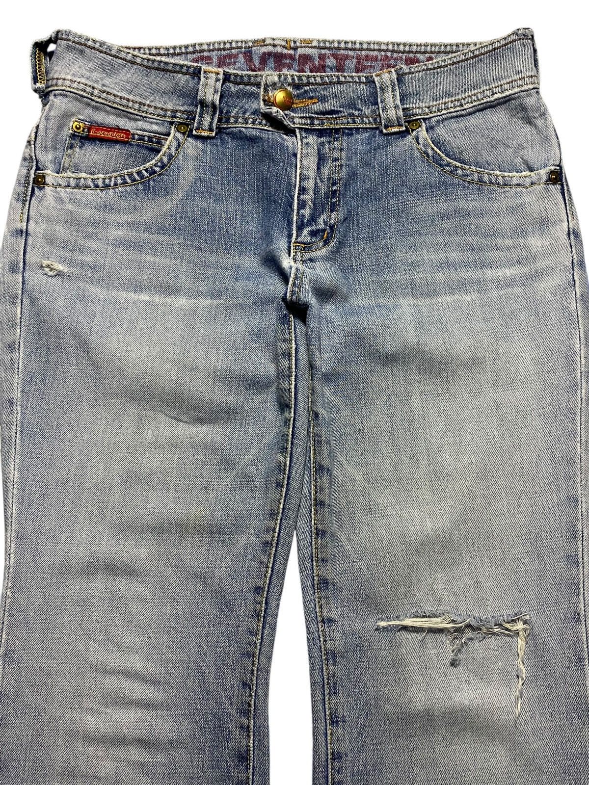 Japanese Brand Vtg Japanese Brand C Seventeen Light Distressed Flare Jeans Size US 30 / EU 46 - 3 Thumbnail