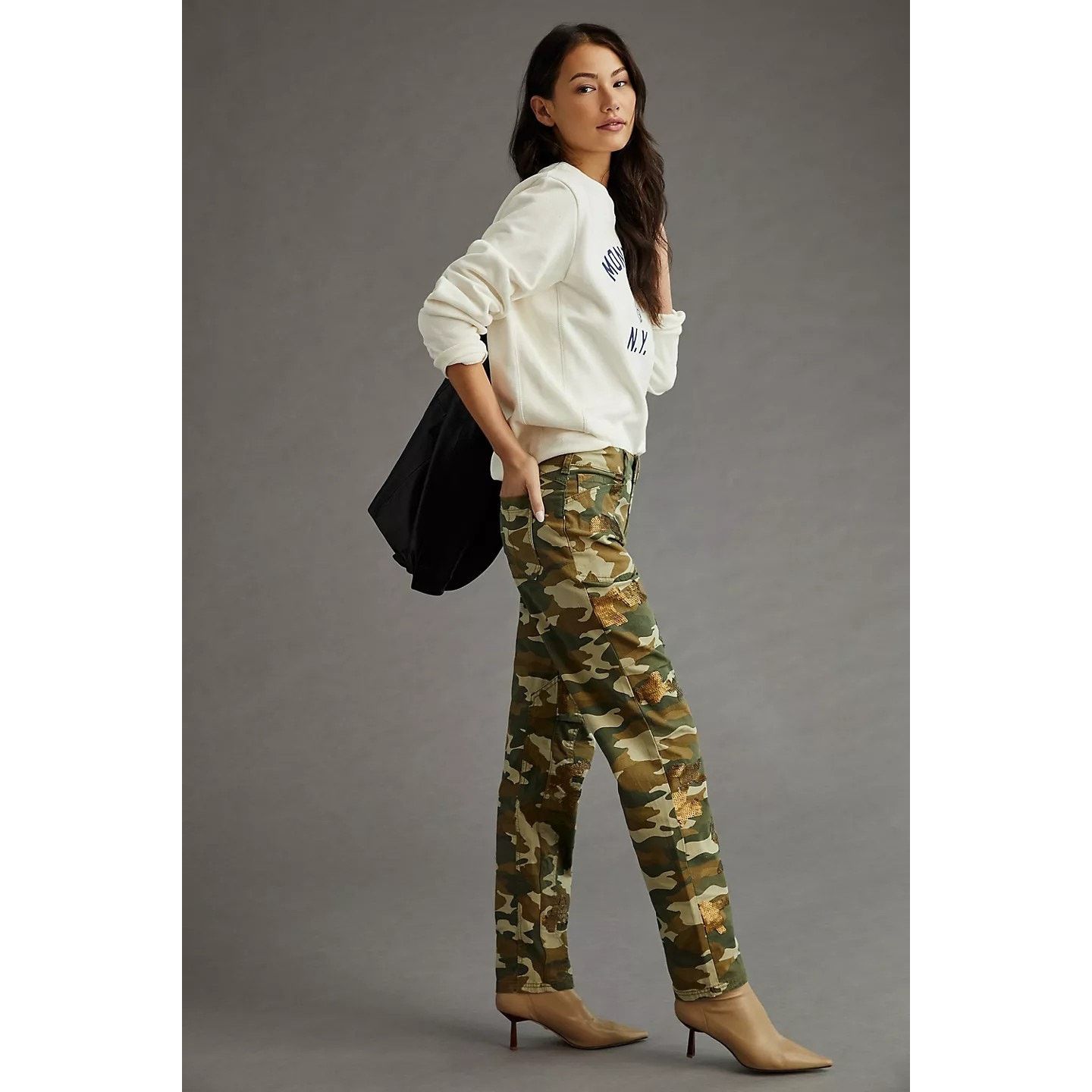 Anthropologie New Anthro Pilcro The Wanderer Sequined Low-Rise Pants Size 27" / US 4 / IT 40 - 6 Thumbnail