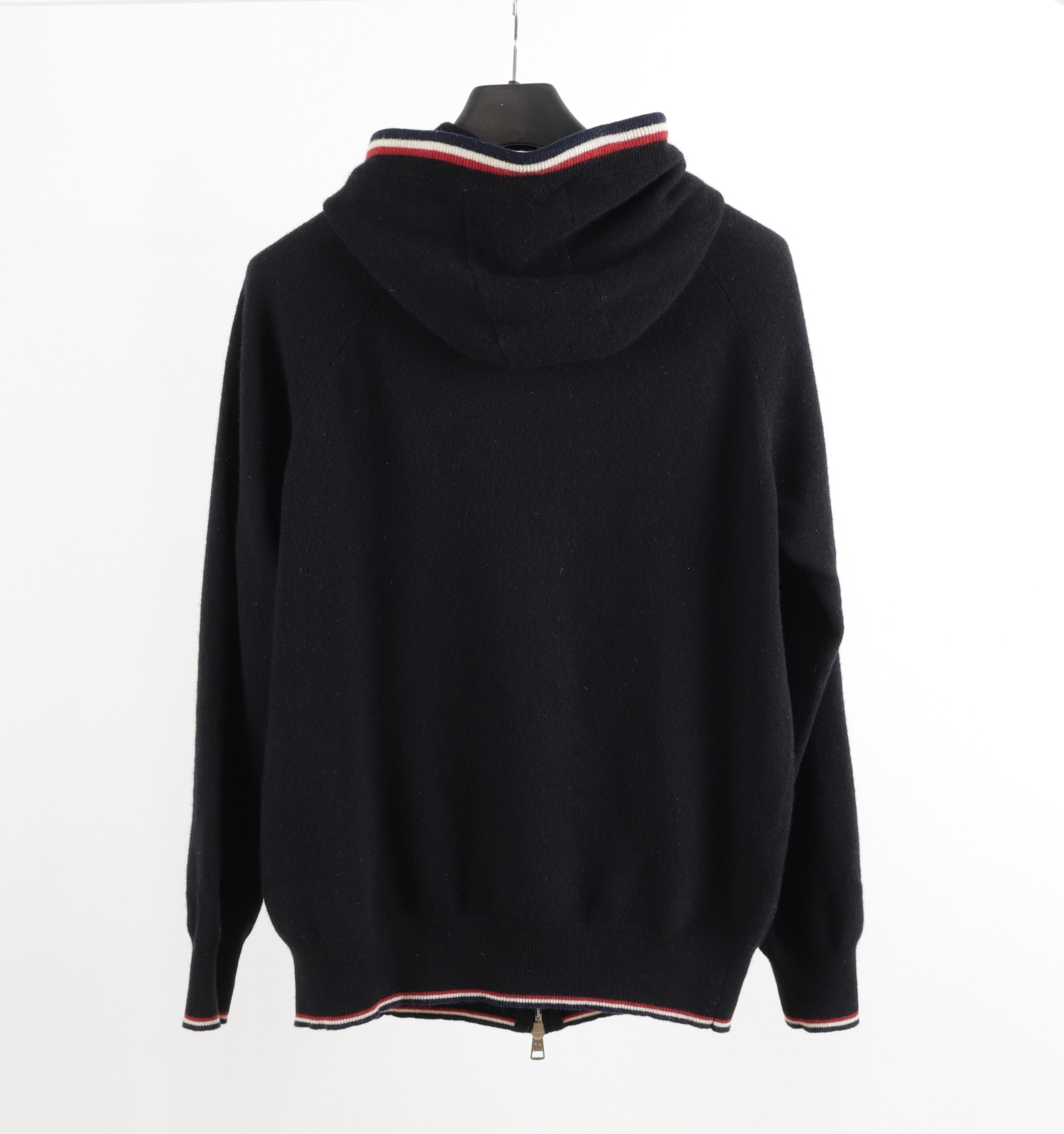 Moncler Moncler Big Logo Wool Black Hooded Zip Up Cardigan Size US S / EU 44-46 / 1 - 11 Thumbnail