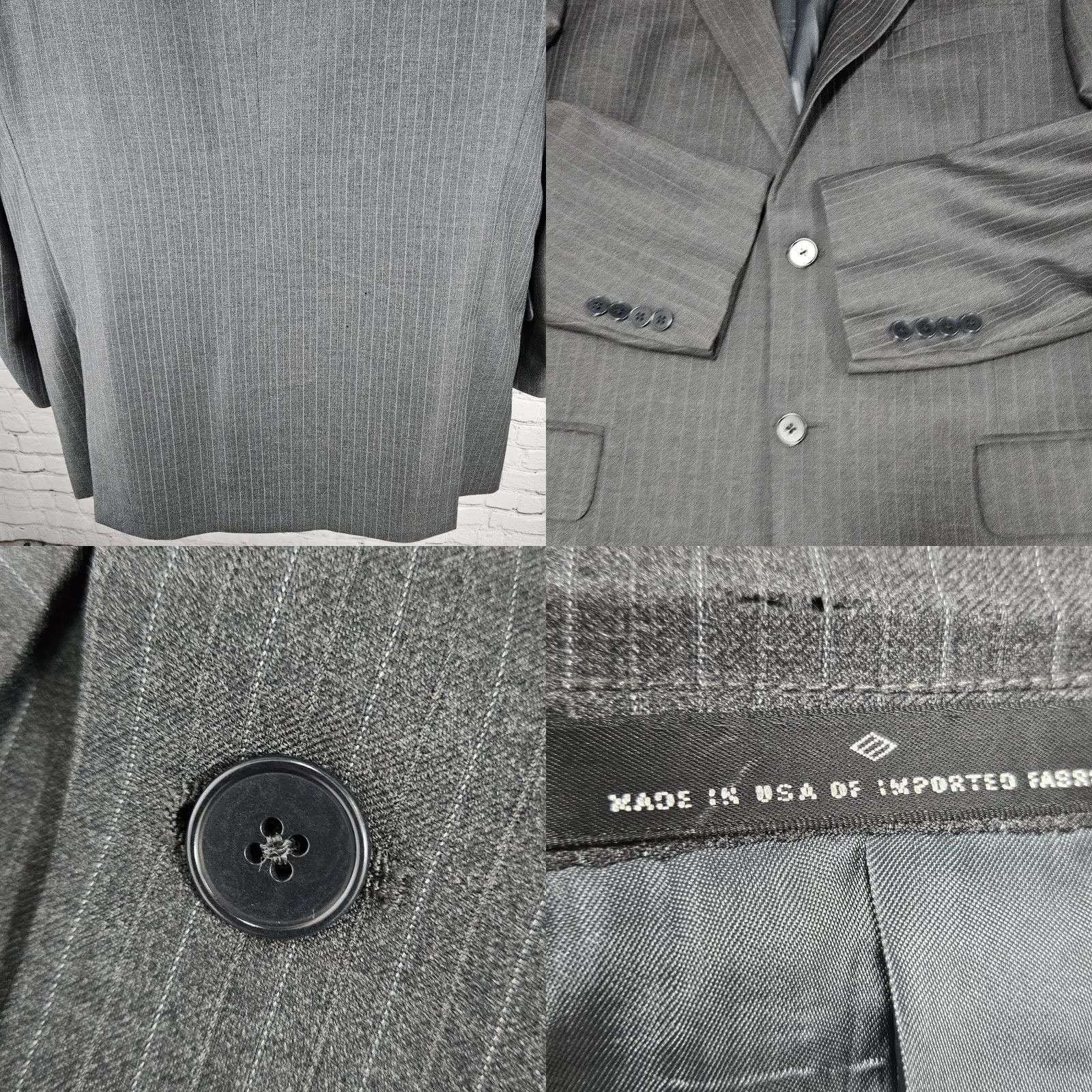 Joseph Abboud Joseph Abboud Black Label Grey 100% Wool 2 Button Blazer USA 40R Size 40R - 9 Thumbnail