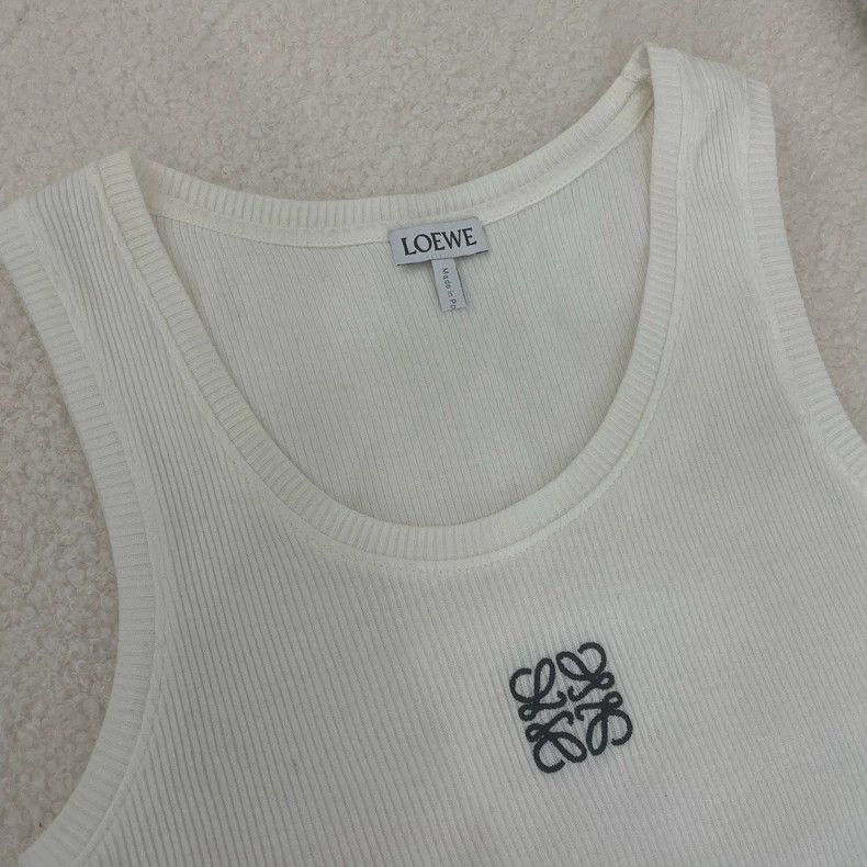 Loewe LOEWE White cotton short sport vest Size XS / US 0-2 / IT 36-38 - 2 Thumbnail