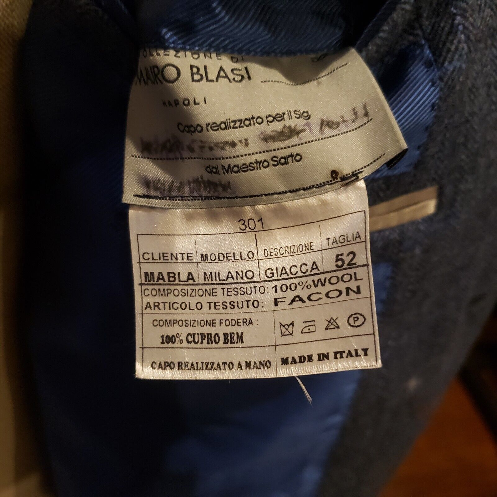 Other Marco Cimmino Napoli Men’s Wool Sport Coat Blazer italian 42 Size 42R - 3 Thumbnail