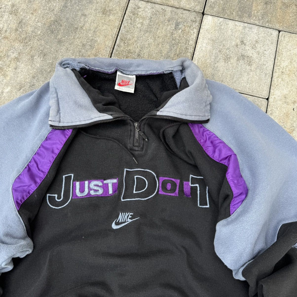 Nike Rare Vintage 90’s Nike JUST DO IT Half Zip Hoodie Y2K logo Size US M / EU 48-50 / 2 - 7 Thumbnail