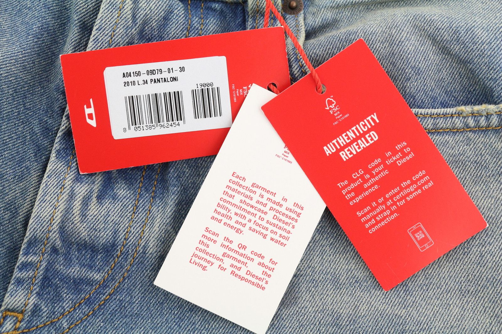 Diesel 2010 09D79 W30/L34 Loose Straight Washed Jeans 40913 Size US 30 / EU 46 - 8 Thumbnail
