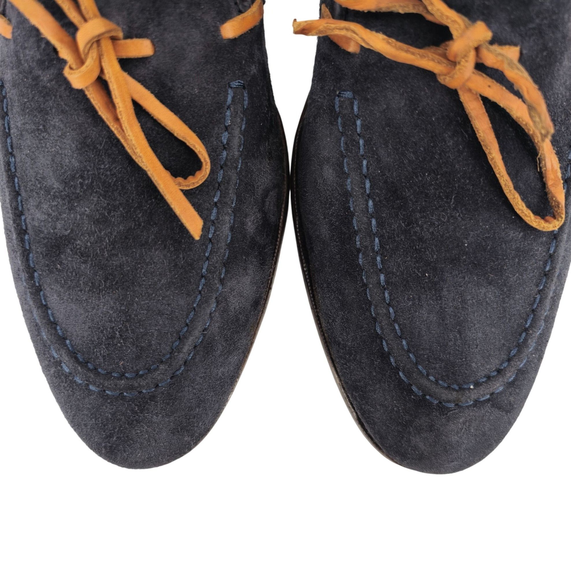 Carmina Carmina Shoemaker Mens 10 Navy Blue Suede Dress Shoes Loafer Size US 10 / EU 43 - 12 Thumbnail