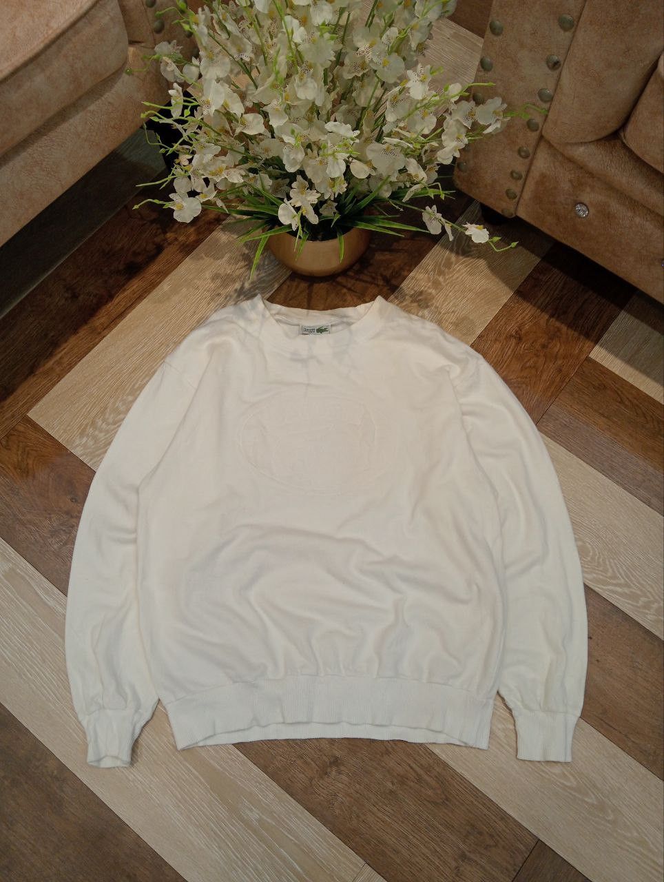 Lacoste LACOSTE BIG LOGO SWEATSHIRT - SIZE 4 WHITE Size US M / EU 48-50 / 2 - 2 Thumbnail