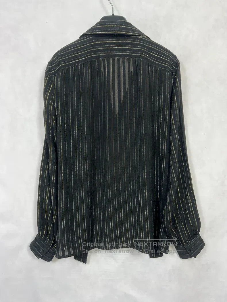 Saint Laurent Paris Saint Laurent Paris Mulberry Silk Black and Gold Striped B Size XS / US 0-2 / IT 36-38 - 3 Thumbnail