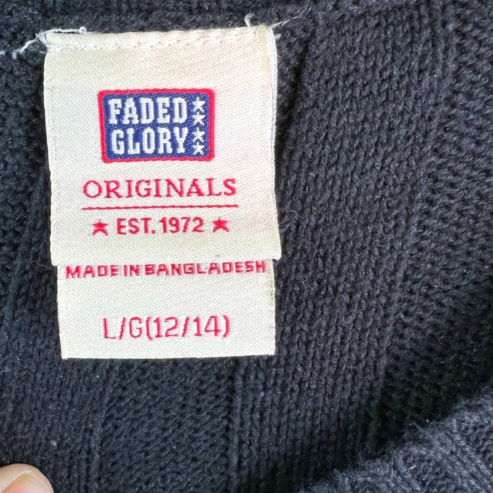 Faded Glory VINTAGE Faded Glory Womens Boat Neck Cable Knit Sweater Black L Sweatshirt Size L / US 10 / IT 46 - 3 Thumbnail