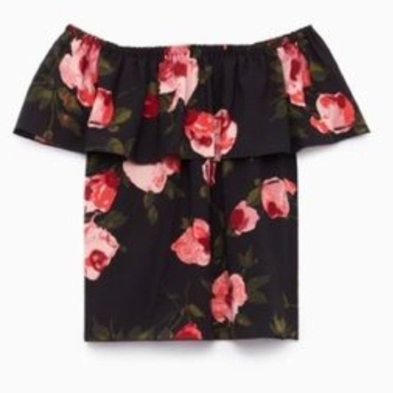 Aritzia Aritzia Wilfred Promener Blouse Black Floral Red Size S / US 4 / IT 40 - 1 Thumbnail