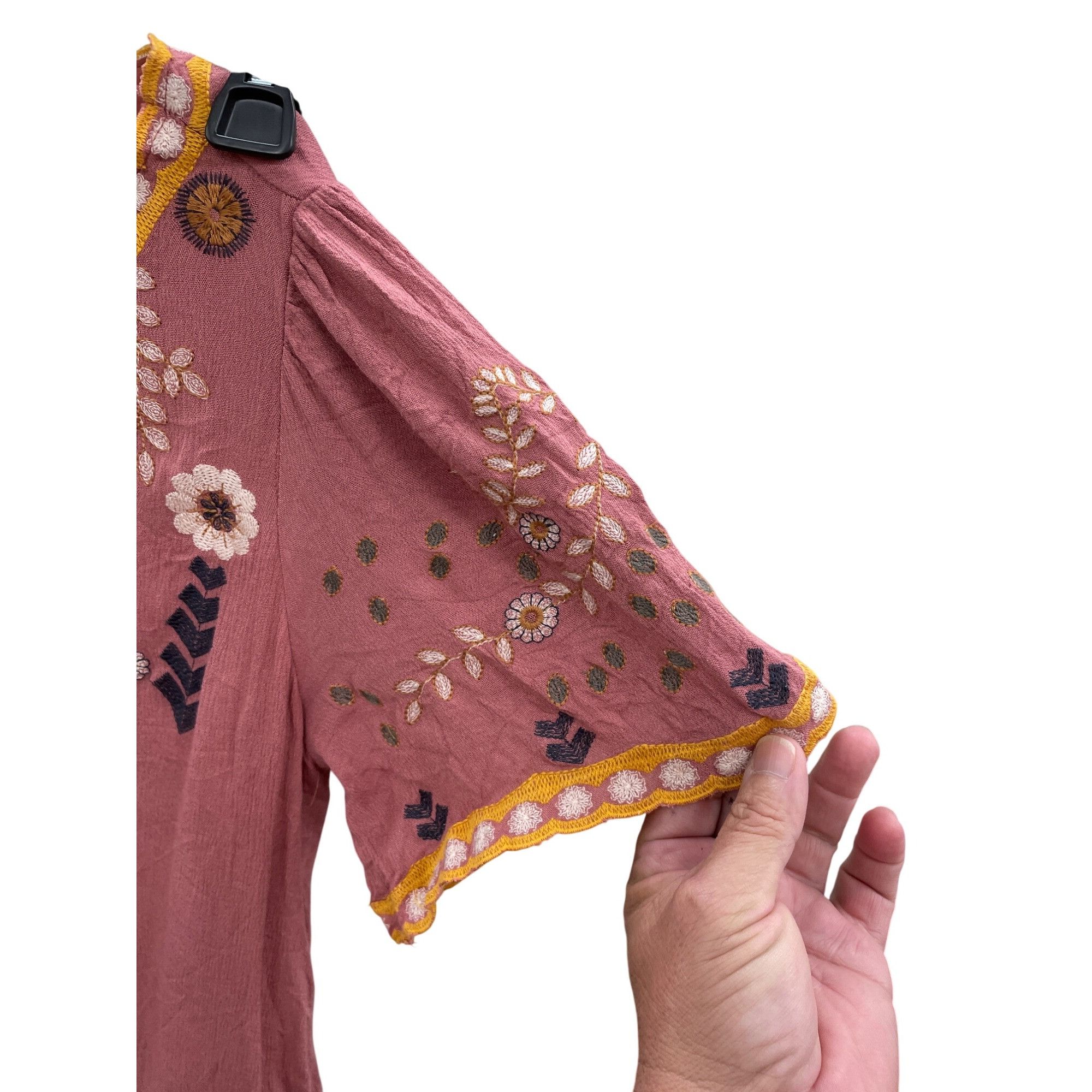 Other Mello Day womans coral Embroidered Rayon Bohemian Dress Size Size M / US 6-8 / IT 42-44 - 3 Thumbnail