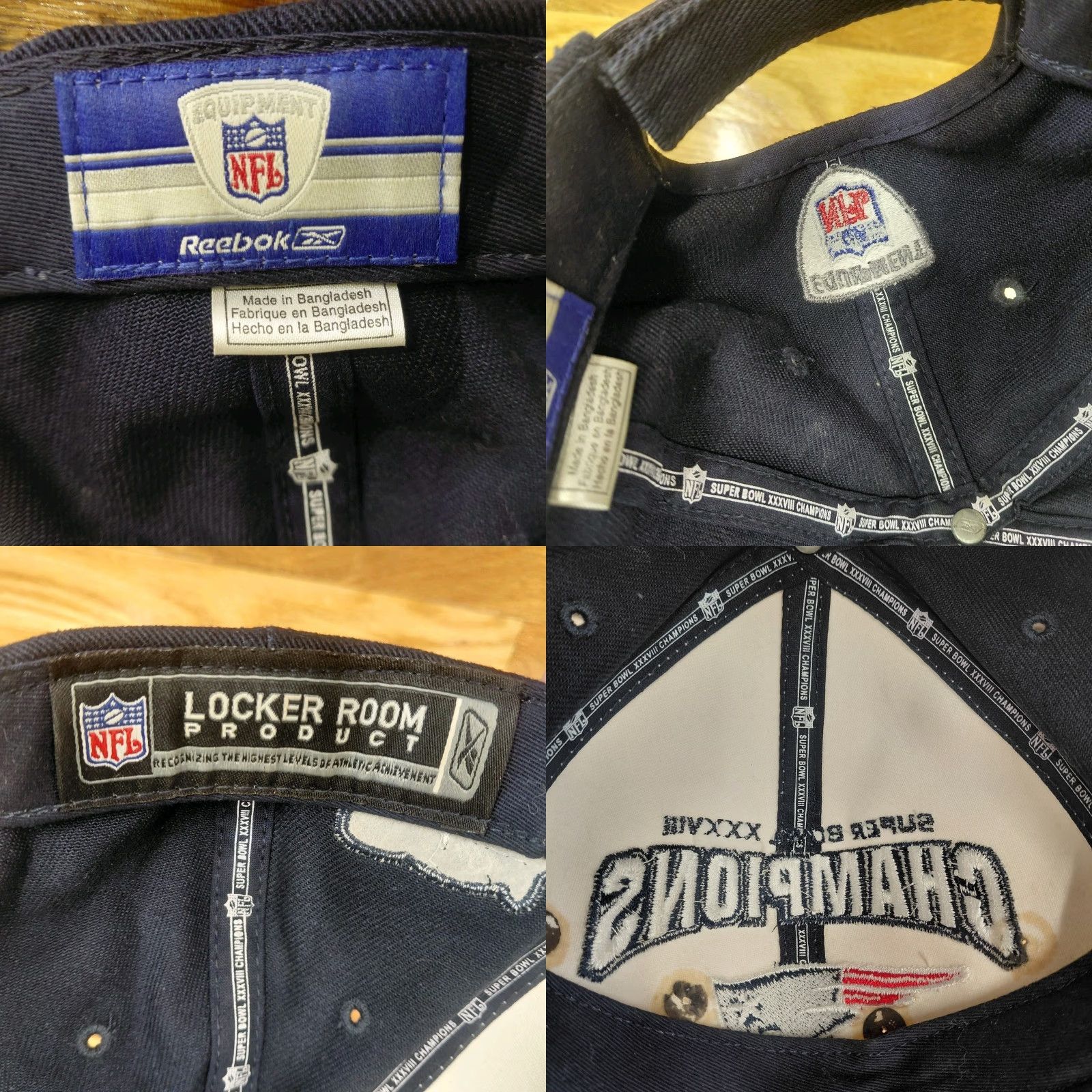 Reebok VINTAGE New England Patriots Reebok NFL Hat 2004 Super Bowl XXXVIII 38 Champions Baseball Cap Sports NFL Hat Size ONE SIZE - 8 Thumbnail