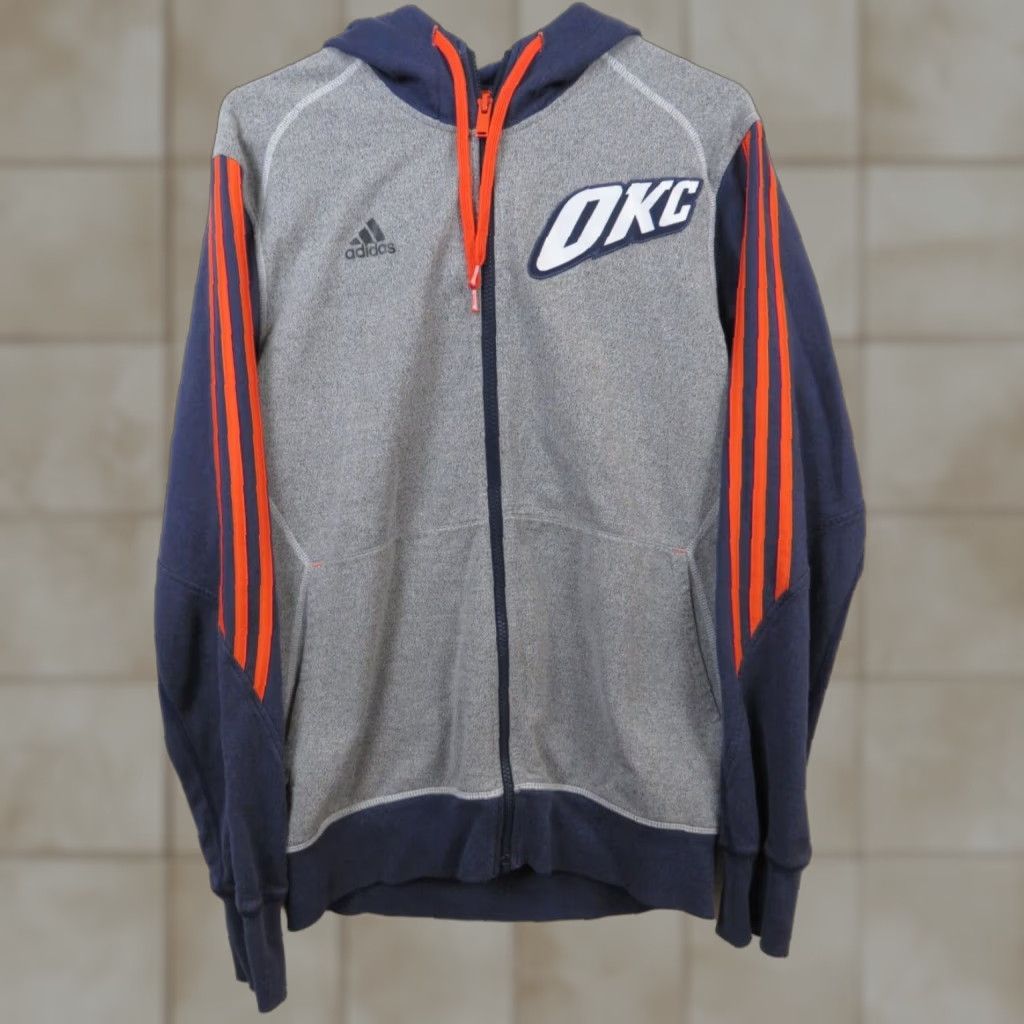 Adidas adidas Oklahoma City Thunder Hoodie Full Zip Mens Adults S Gray NBA Basketball Team Sweatshirt Size US S / EU 44-46 / 1 - 1 Thumbnail