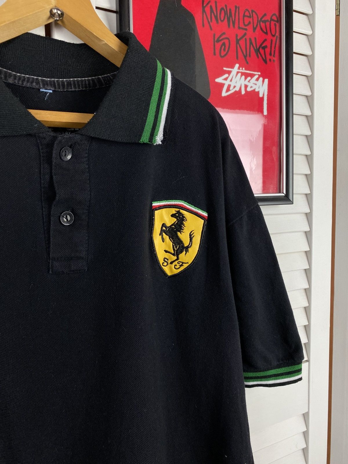Ferrari Vintage Shirt Rugby Polo Ferrari Big Knit Logo Patch Racing Size US L / EU 52-54 / 3 - 4 Thumbnail