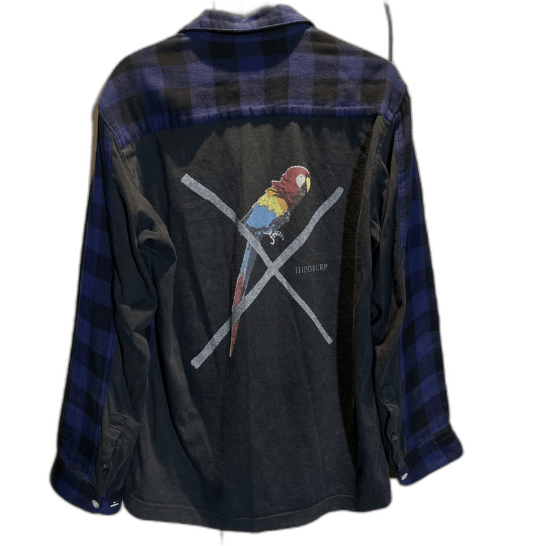 stylish long-sleeve shirt with parrot print