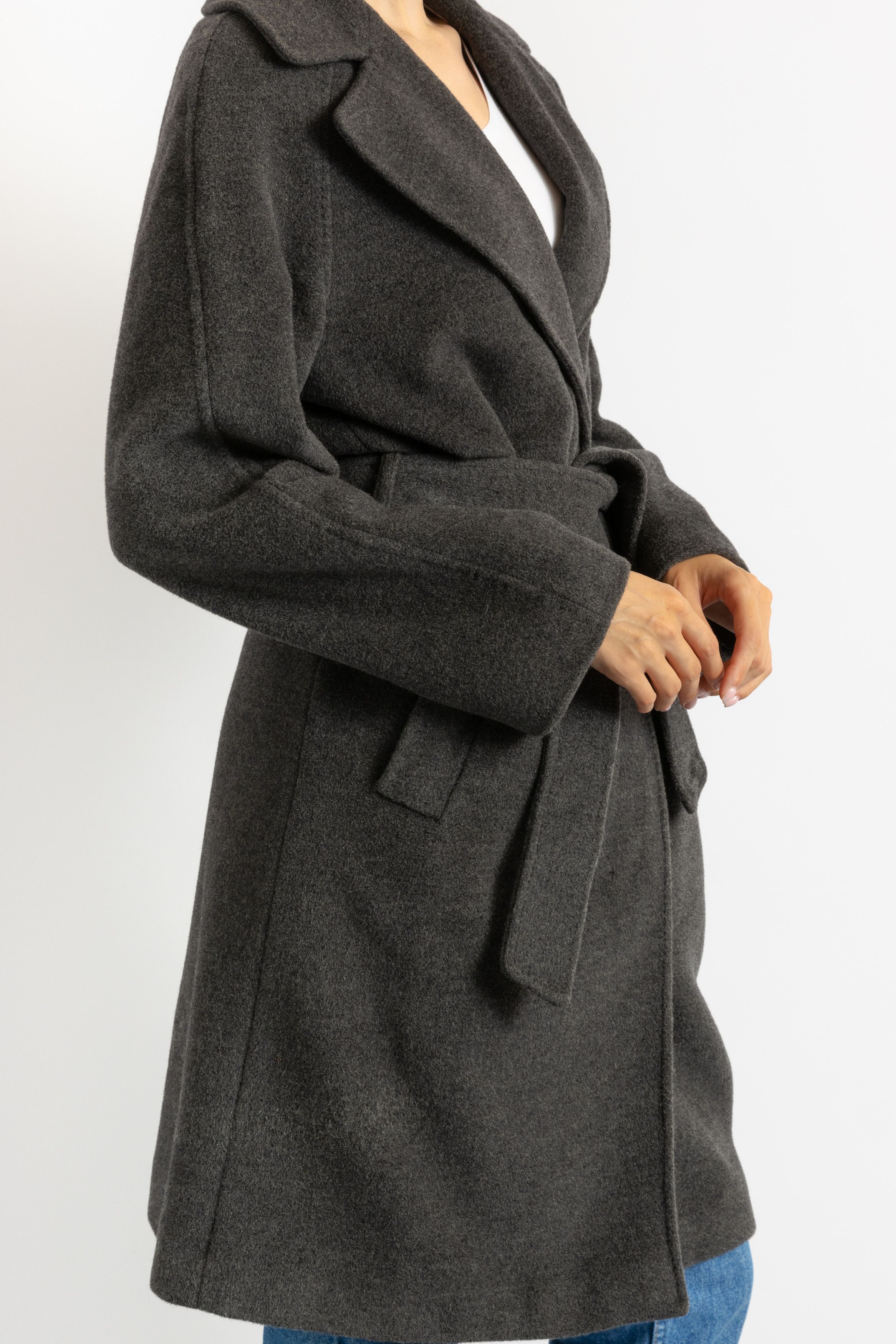 Vintage Preloved Dark Grey Winter Overcoat Long Coat 8713 Size M / US 6-8 / IT 42-44 - 7 Thumbnail