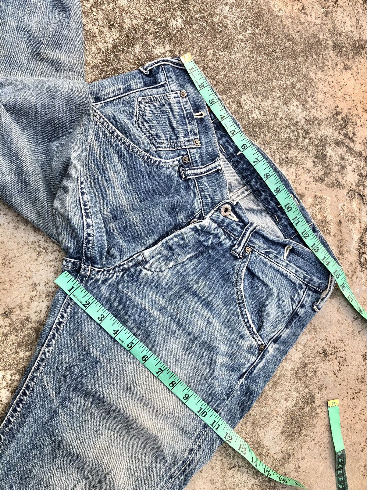 Johnbull SELVEDGE BUCKLE BACK DISTRESSED DENIM Size US 30 / EU 46 - 12 Thumbnail