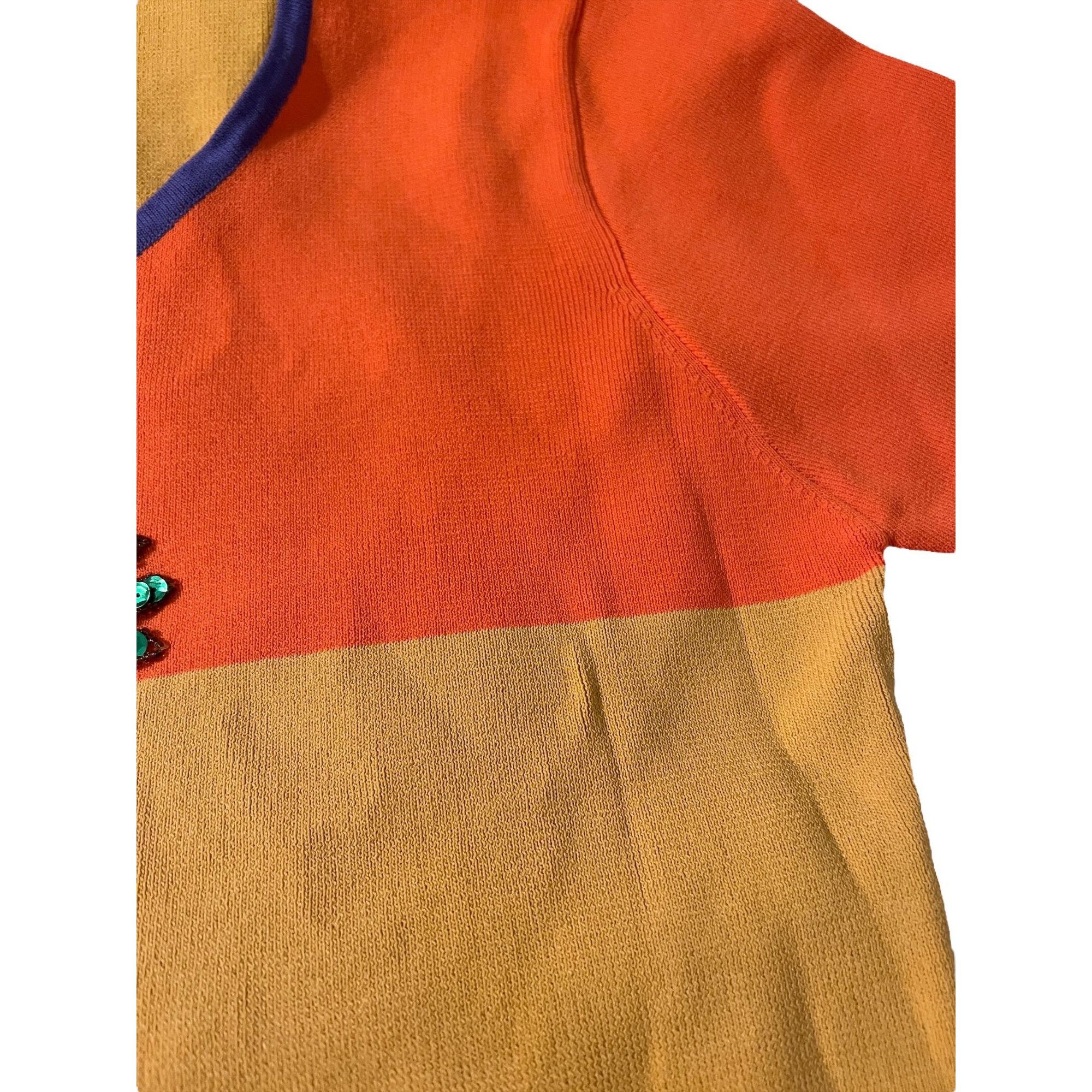Other Morgan Cole Shirt Sweater Colorblock Sequin pineapple orange Size M / US 6-8 / IT 42-44 - 3 Thumbnail