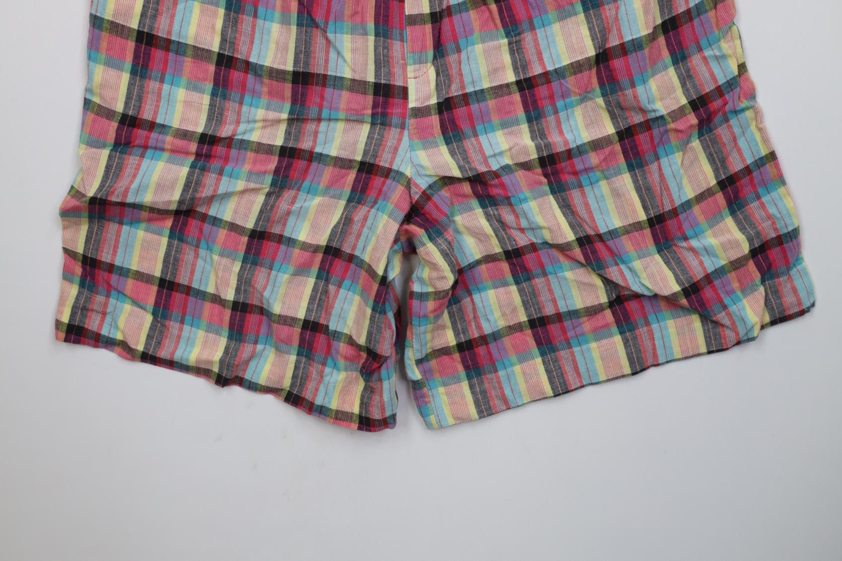 Vintage Vintage 90s Streetwear Madras Pleated Chino Shorts Cotton Size US 30 / EU 46 - 4 Thumbnail