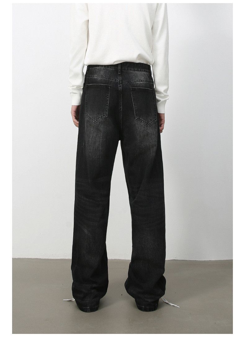 Japanese Brand × Jean Men's retro washed lightning pattern loose straight jeans Size US 32 / EU 48 - 6 Thumbnail