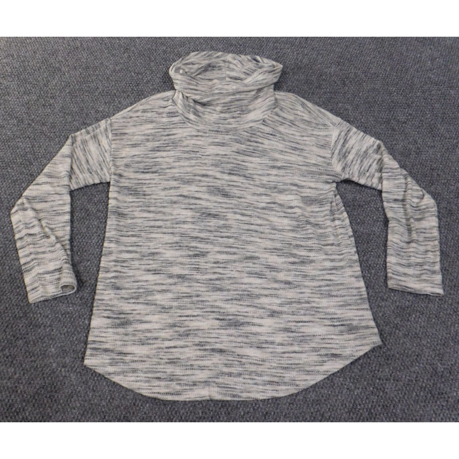 Loft LOFT Sweater XL Gray Pullover Knit Turtleneck Geometric Rib Knit Womens Stretch Size XL / US 12-14 / IT 48-50 - 3 Thumbnail