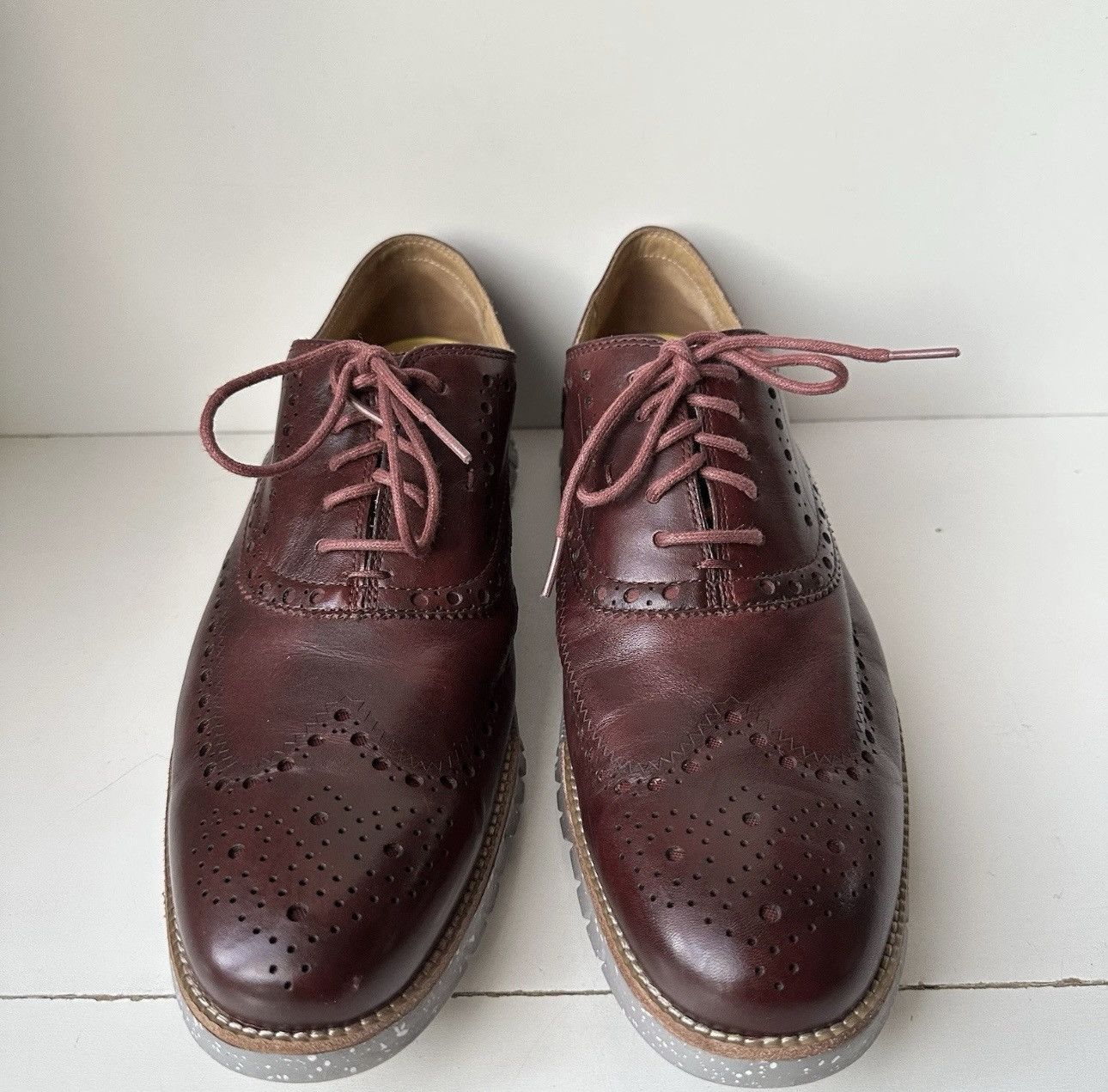 Cole Haan Cole Haan Zerogrand Men's 13 Burgundy Leather Oxford Casual Size US 13 / EU 46 - 2 Thumbnail