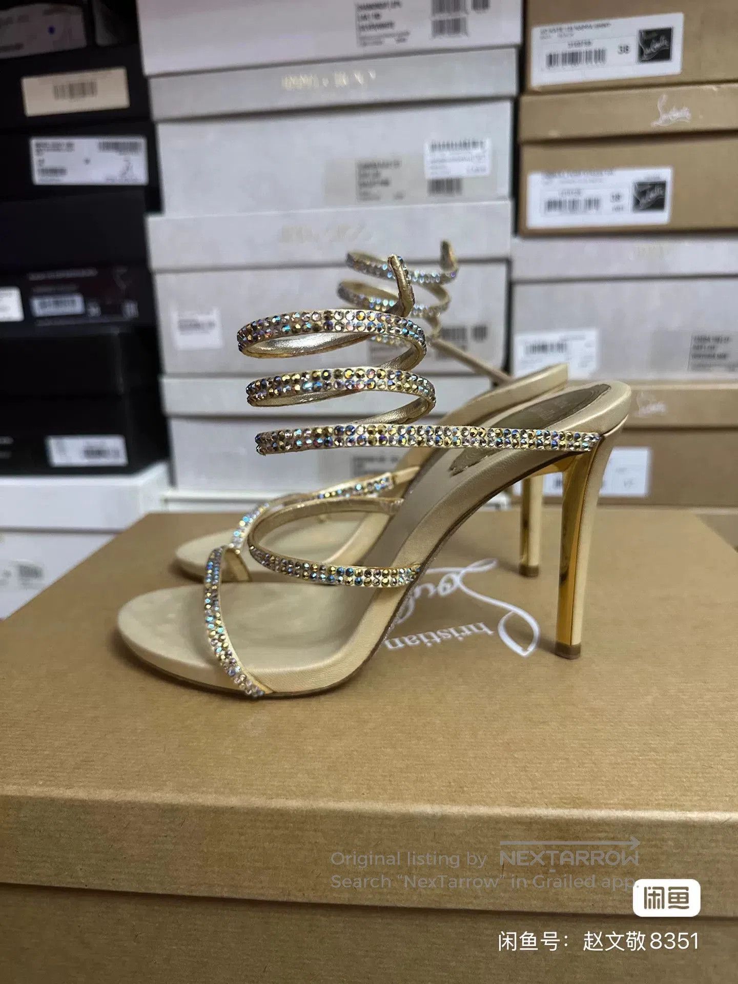 Rene Caovilla Rene Caovilla Snake-Wrap High-Heel Sandals. Size US 6.5 / IT 36.5 - 2 Thumbnail