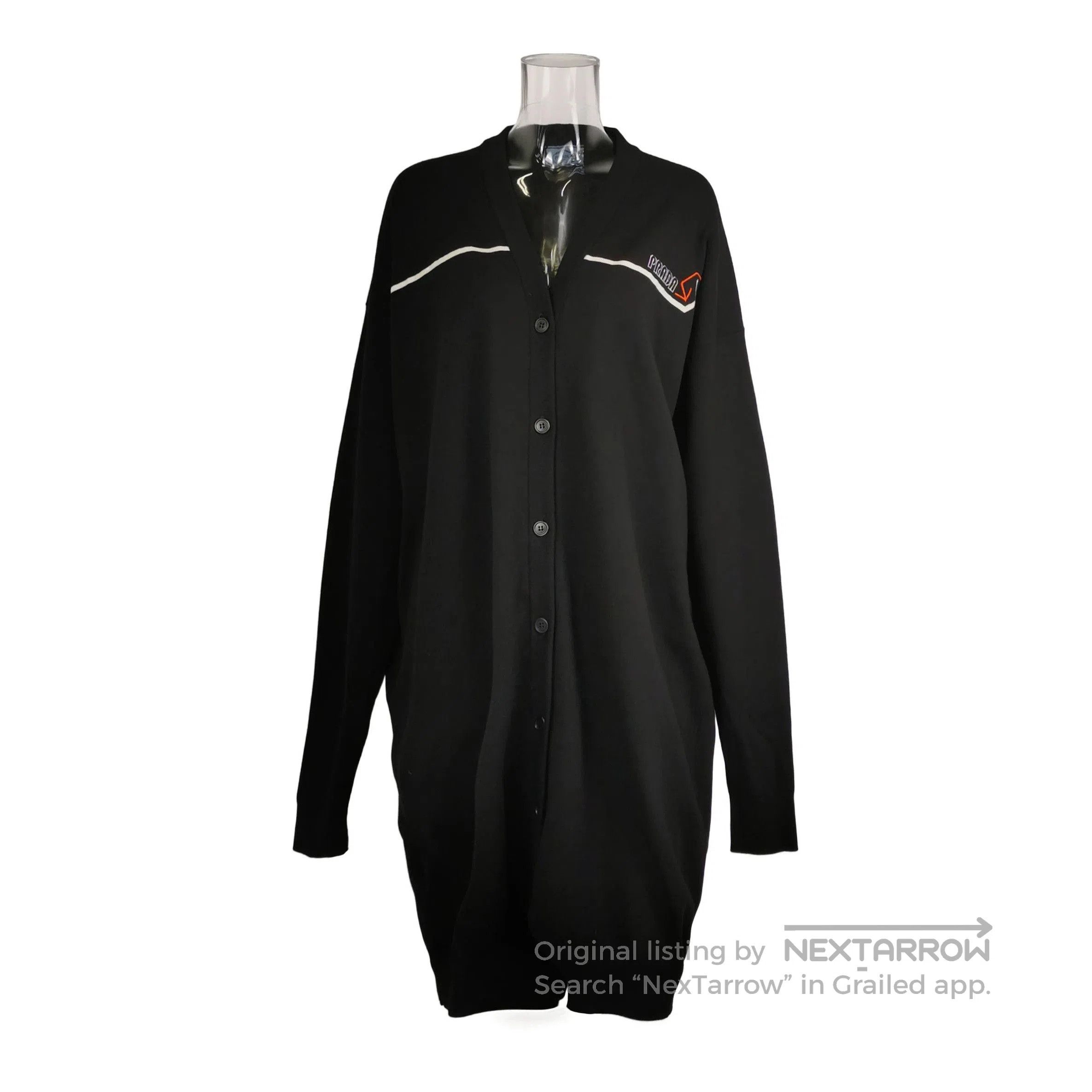 Prada Wool Logo Button.