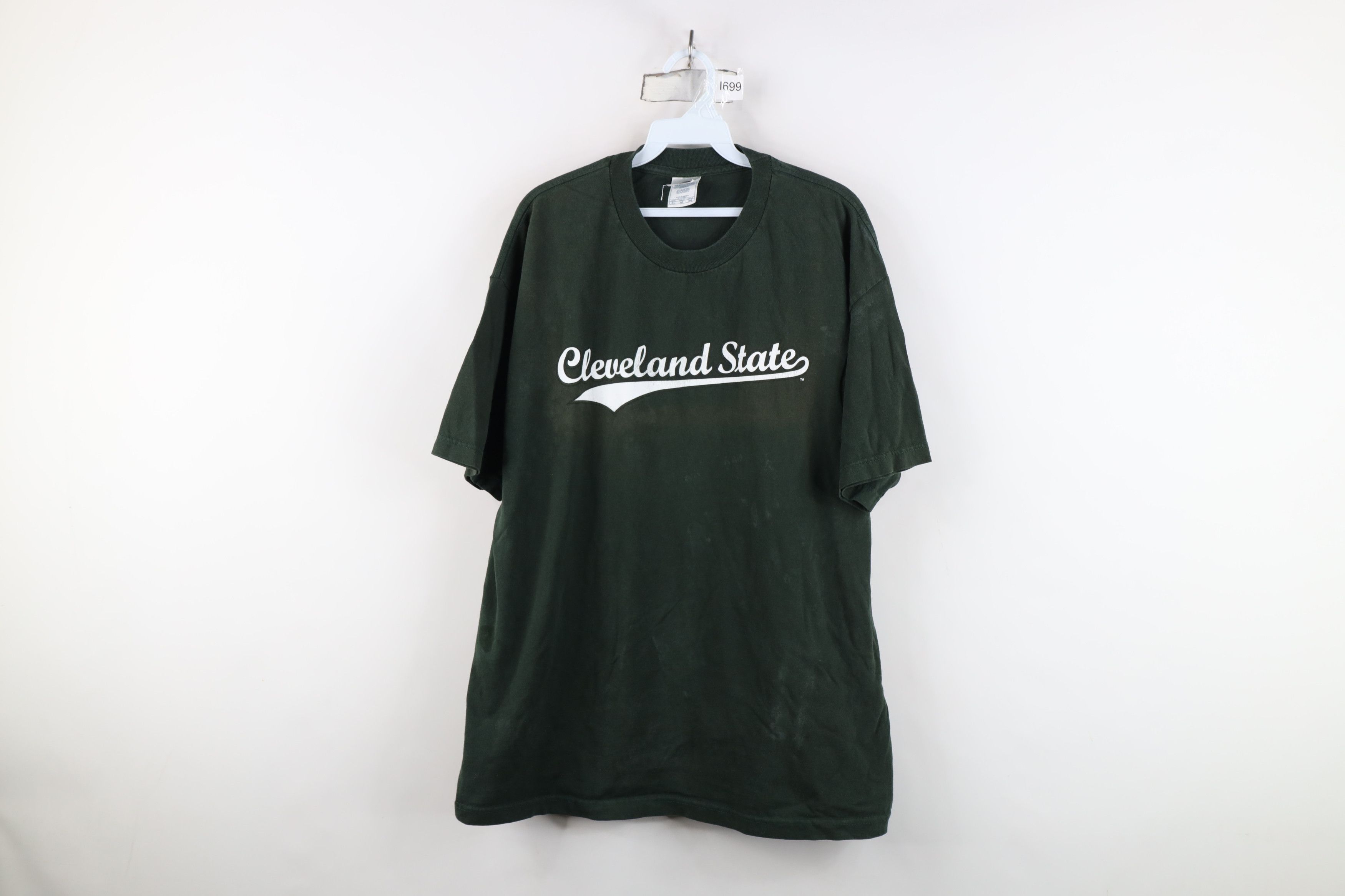 Vintage Vintage 90s Spell Cleveland State University T-Shirt Green Size US XL / EU 56 / 4 - 1 Thumbnail