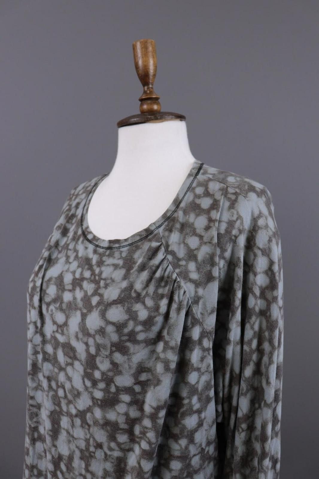 Oscar De La Renta Oska Gray Printed Relaxed Lagenlook Tunic Dress Size 4 Size S / US 4 / IT 40 - 5 Thumbnail
