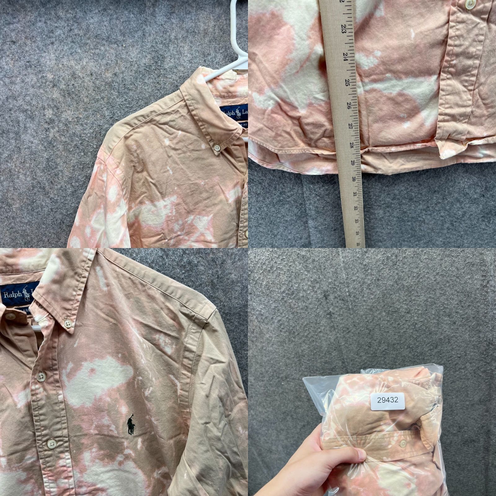 Polo Ralph Lauren VINTAGE Polo Ralph Lauren Shirt Men Medium Beige Button-Up Classic Pony Bleach Oxford Size US M / EU 48-50 / 2 - 8 Thumbnail