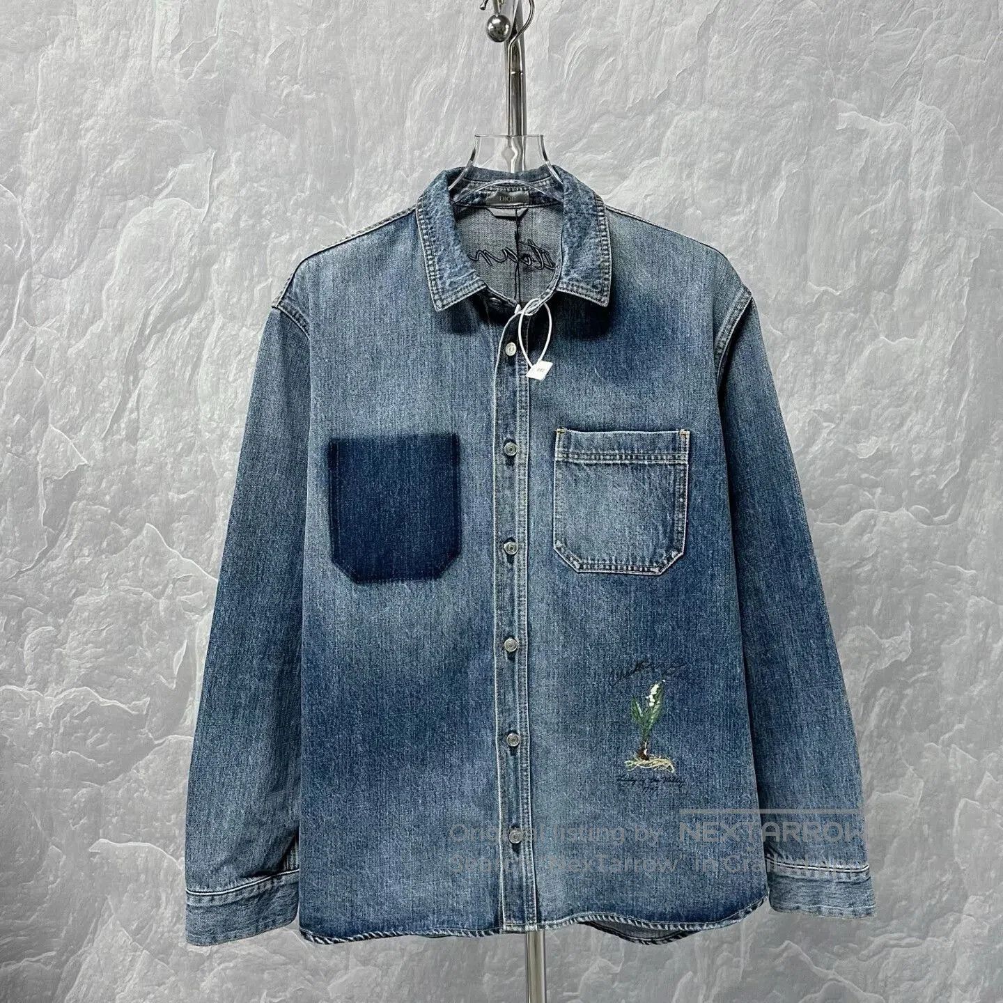 dior embroidered denim shirt jacket.