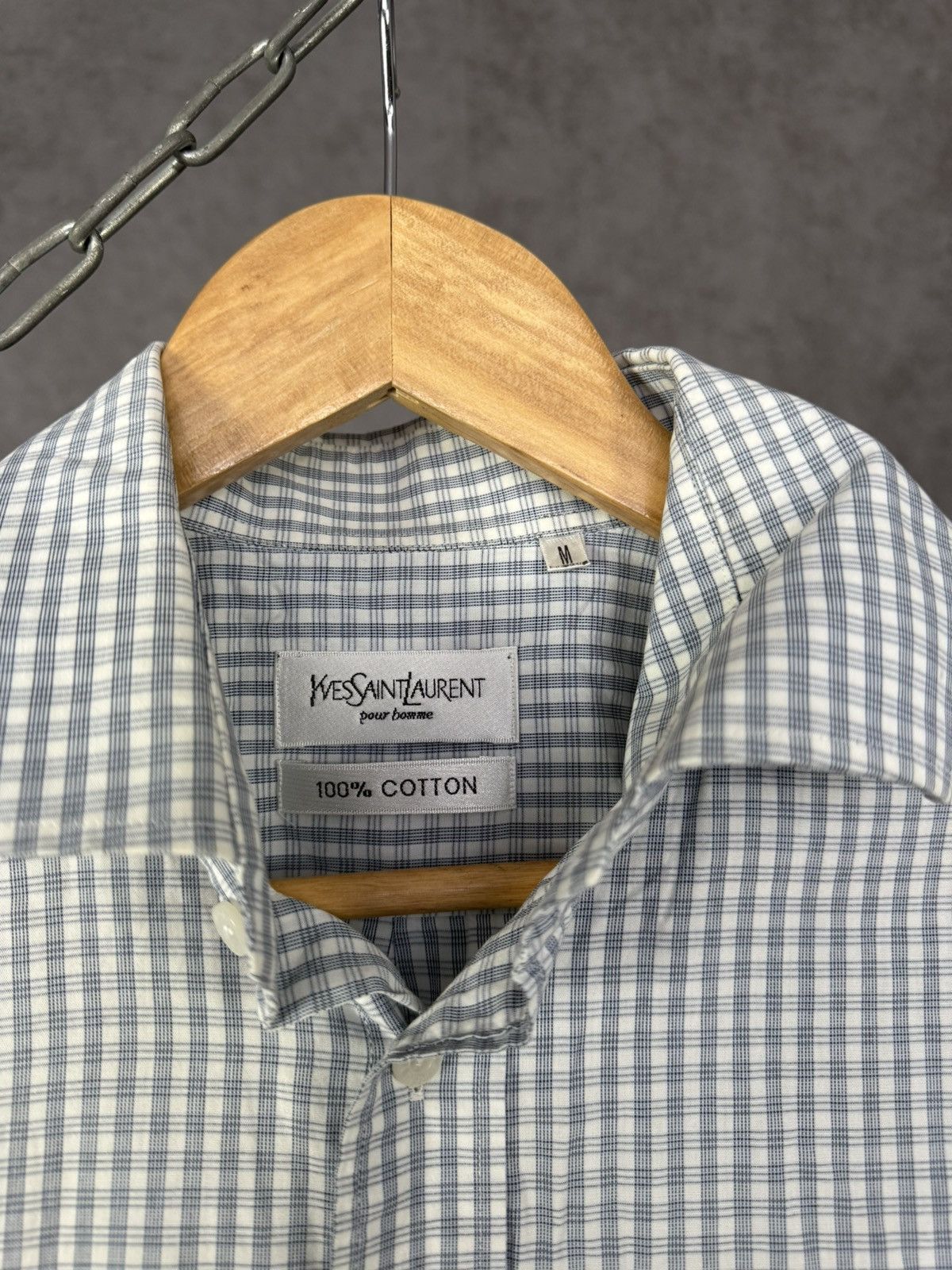 Yves Saint Laurent YSL Yves Saint Laurent vintage logo designer luxury shirt Size US L / EU 52-54 / 3 - 3 Thumbnail