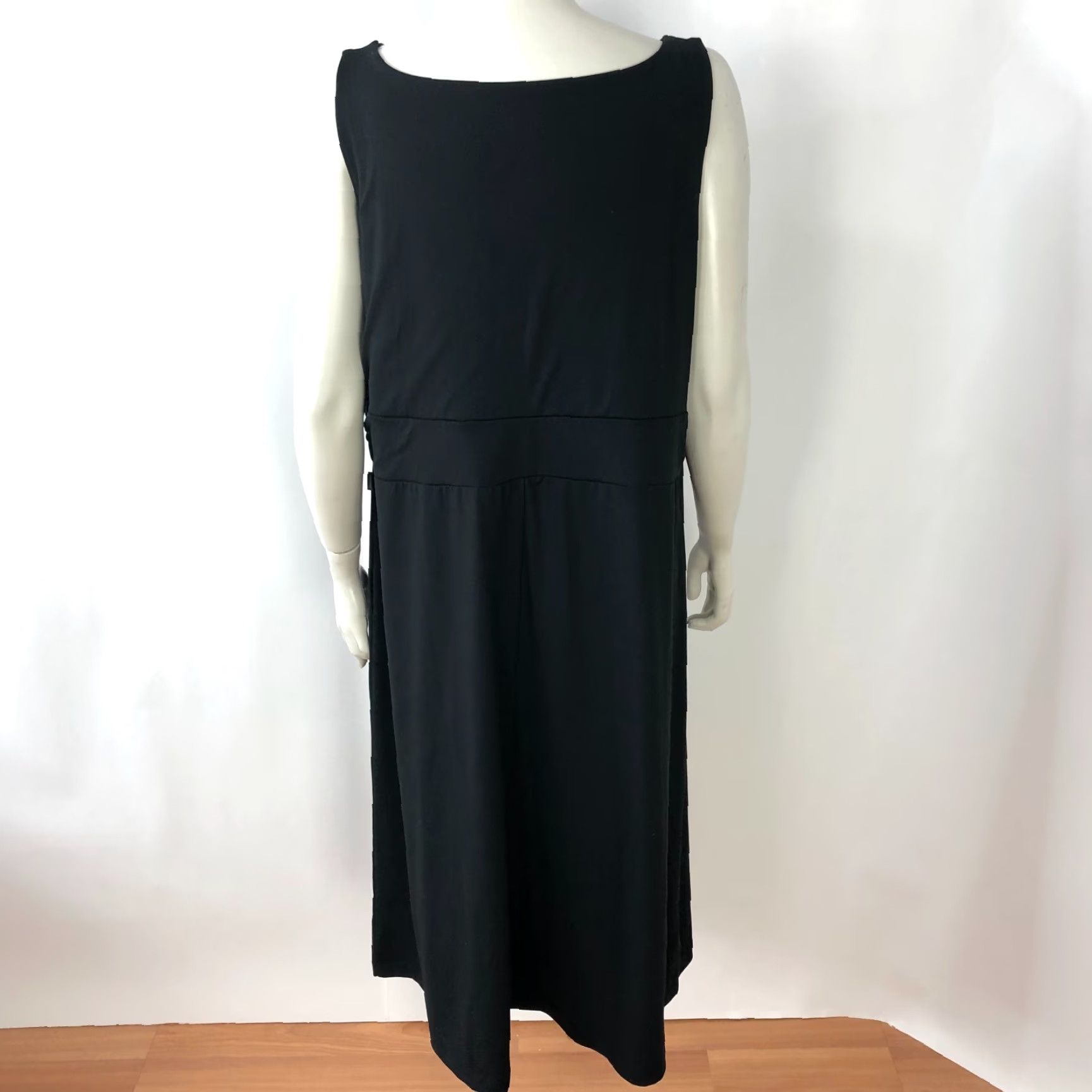Eddie Bauer Eddie Bauer Travex TALL 2XL Faux Wrap Midi Dress Black MINT Sleeveless V-Neck A-Line Womens Size XXL / US 16-18 / IT 52-54 - 4 Thumbnail