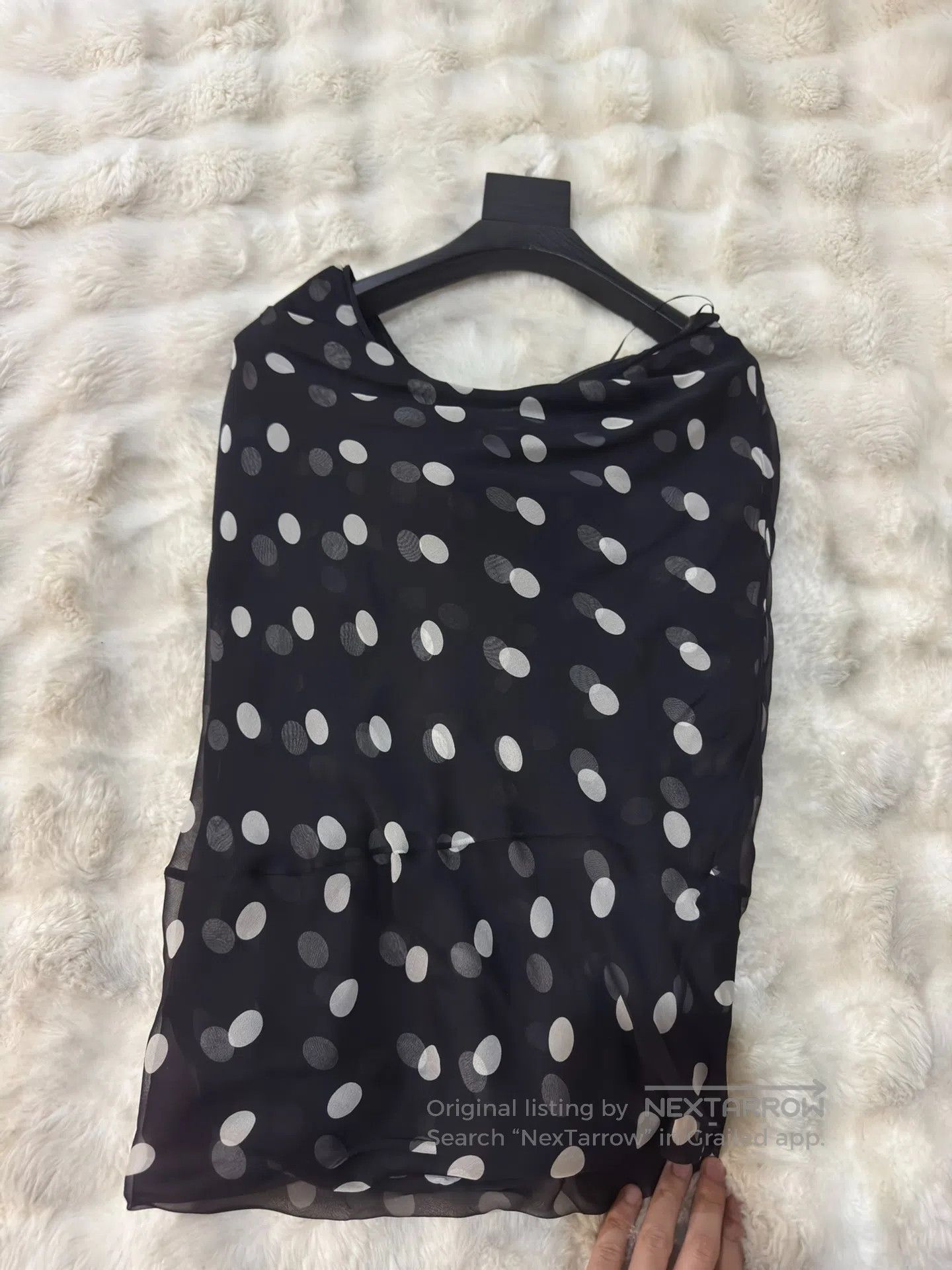 Saint Laurent Paris Saint Laurent Paris Silk Polka Dot Off-the-Shoulder Top| Size US XS / EU 42 / 0 - 9 Thumbnail