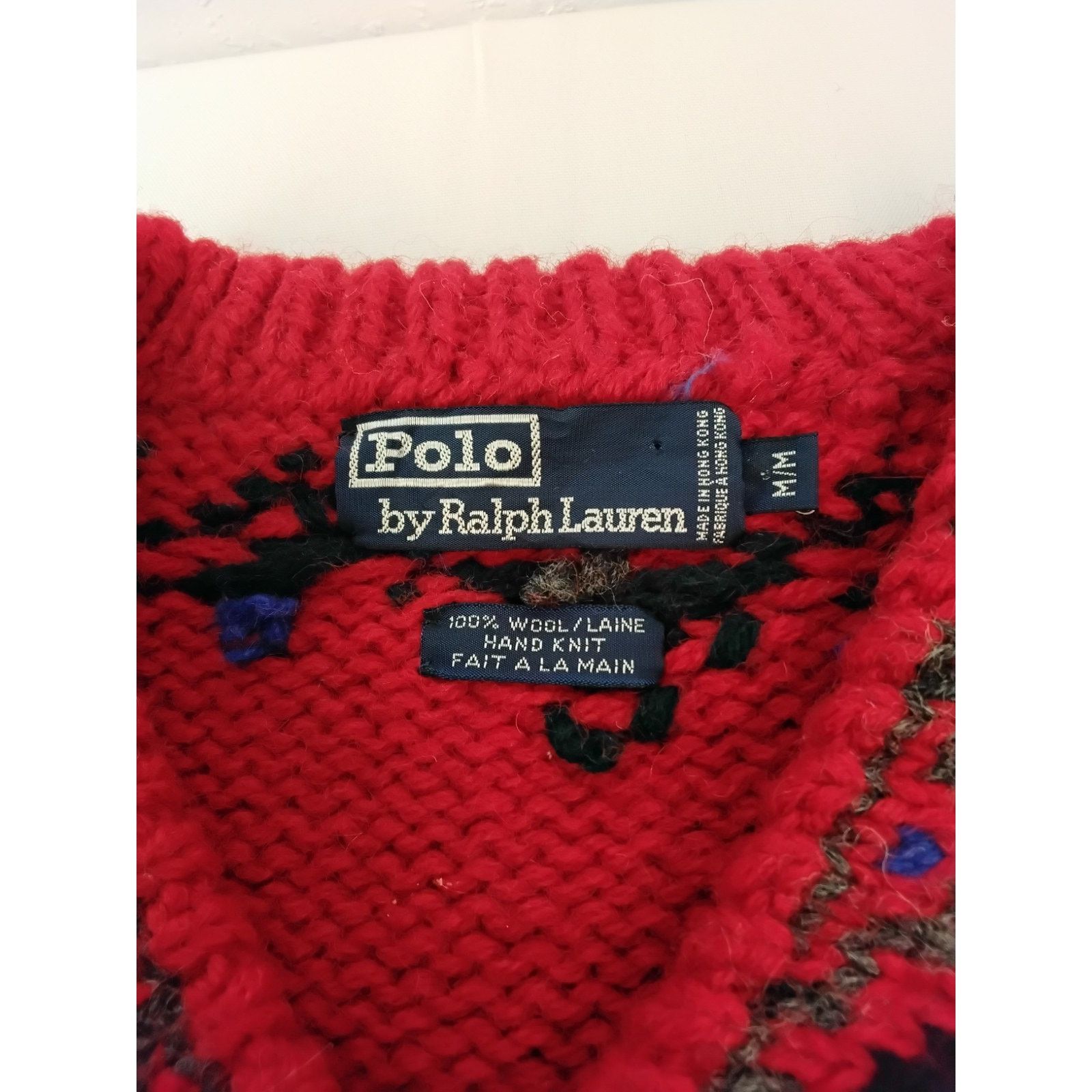 Polo Ralph Lauren Polo by Ralph Lauren Sweater Men's M Red Blue Label 1990s Size US M / EU 48-50 / 2 - 10 Thumbnail