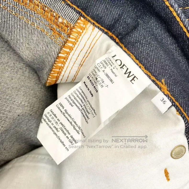 Loewe Loewe Cotton dark blue leather patch logo denim shorts Size 24" / US 00 / IT 34 - 5 Thumbnail