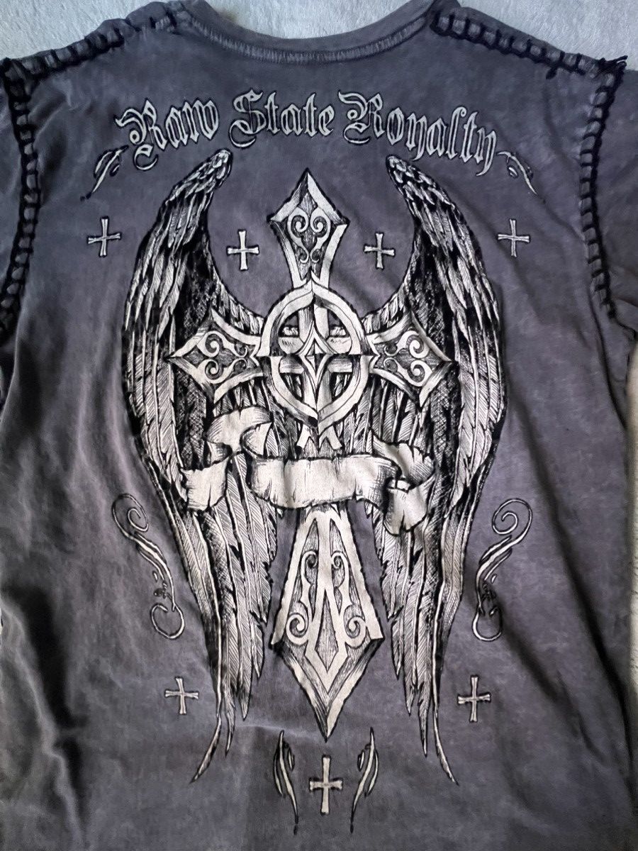 Affliction × Vintage ‘00s AFFLICTION STYLE RAW STATE TEE Size US L / EU 52-54 / 3 - 1 Thumbnail