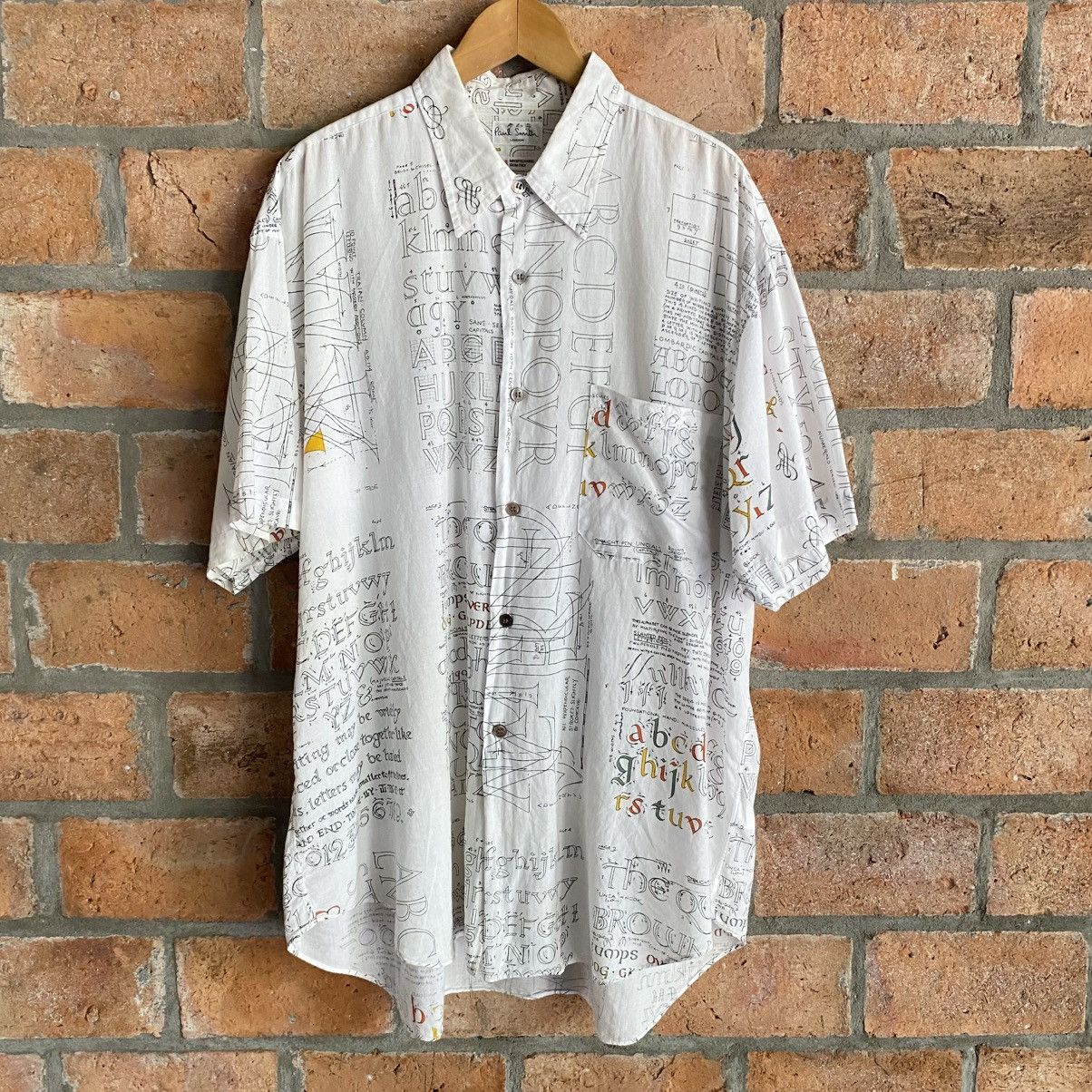 Paul Smith Paul Smith White Alphabet Print Shirt Size US XL / EU 56 / 4 - 18 Thumbnail