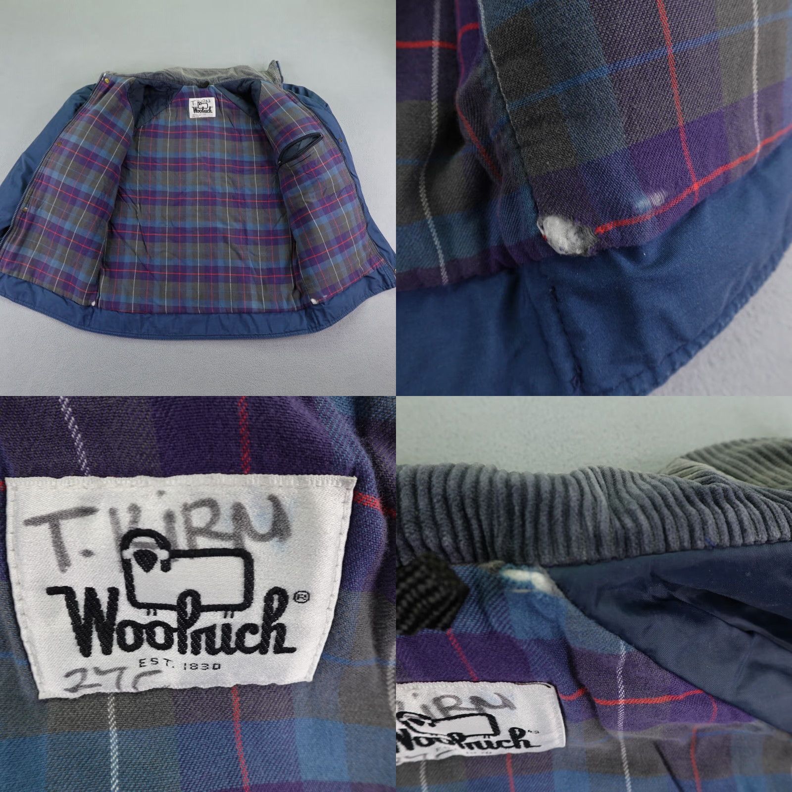 Vintage VINTAGE Woolrich Jacket Blue Medium Regular Fit Lined Flannel Chore Coat 90s Mens Size US M / EU 48-50 / 2 - 8 Thumbnail