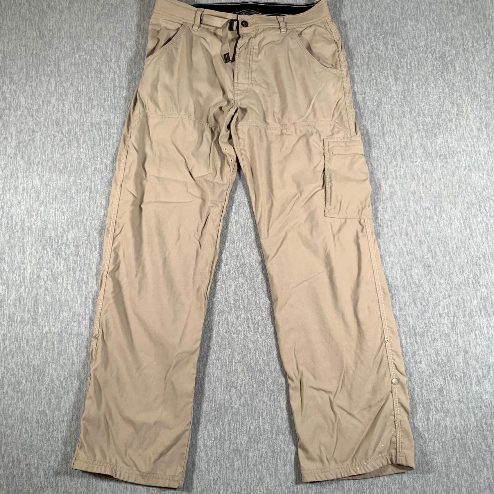 Prana Prana Stretch Zion Pants Mens M 32L Khaki Nylon Spandex Hiking Cargo Outdoor Twill Pants Size US 31 - 2 Thumbnail