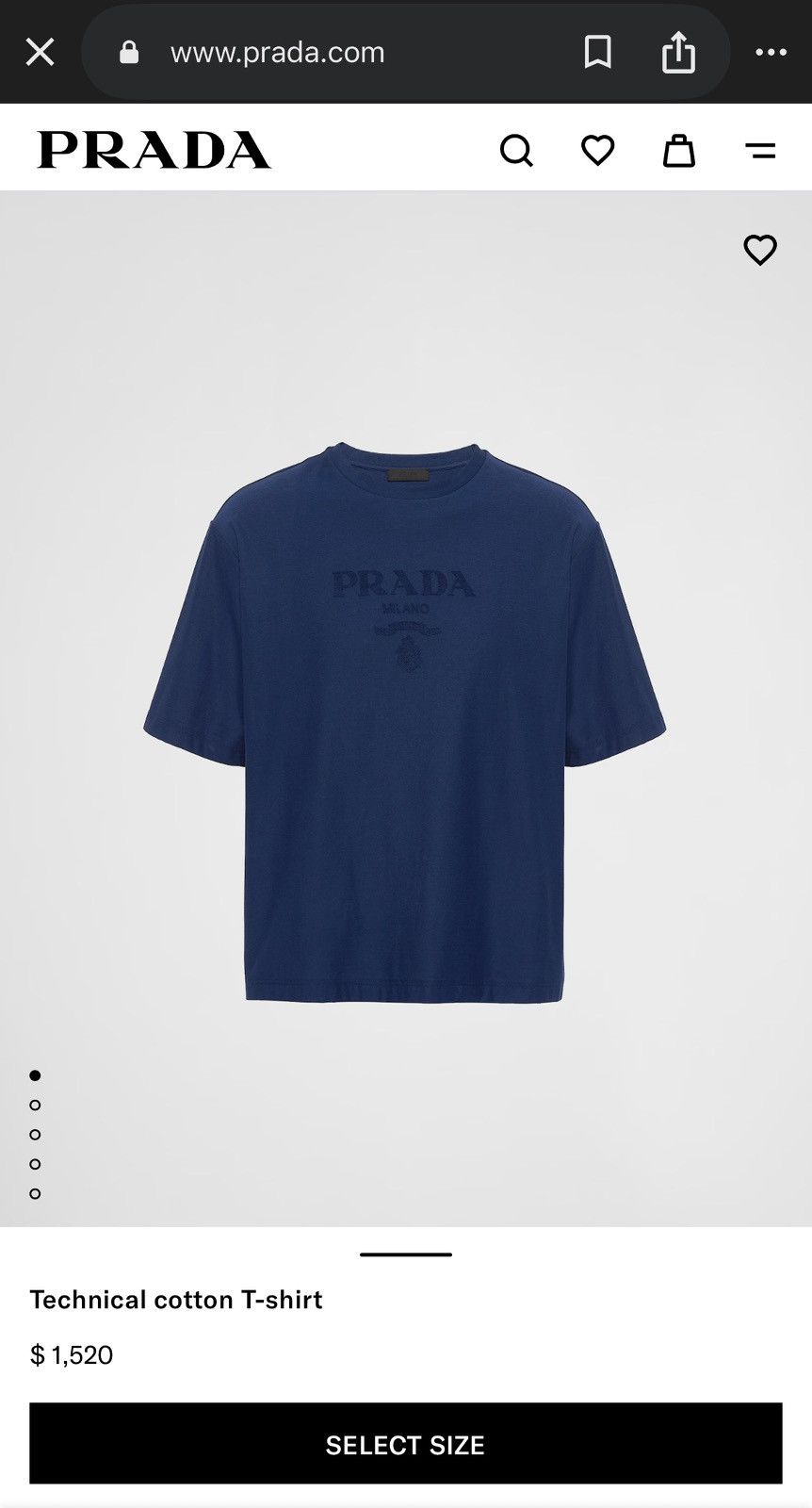 Prada Prada Men's Jersey Logo T-Shirt Size US M / EU 48-50 / 2 - 2 Thumbnail