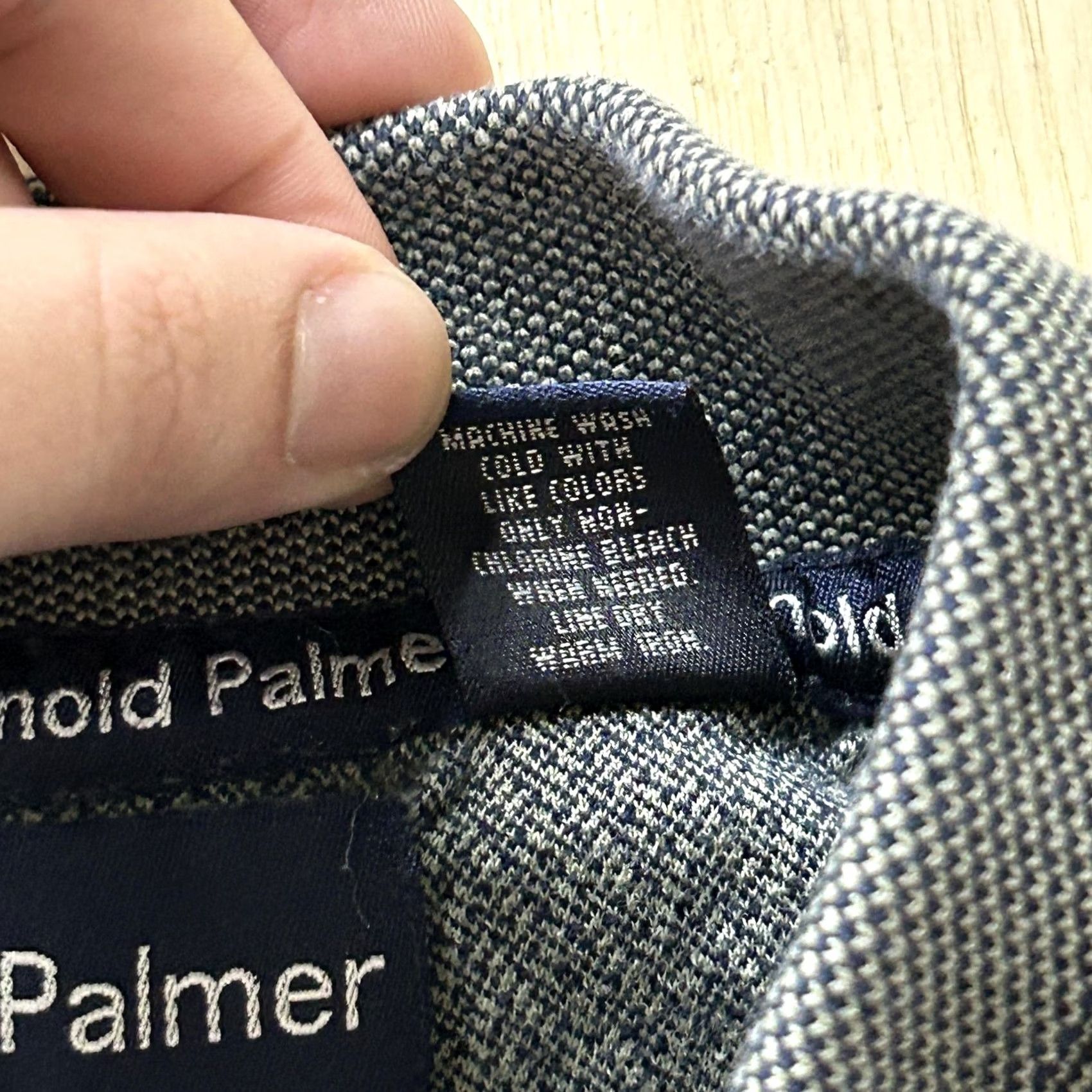 Vintage Arnold Palmer Polo Shirt Mens Medium Gray Herringbone Knit 100% Cotton Golf Size US M / EU 48-50 / 2 - 3 Thumbnail