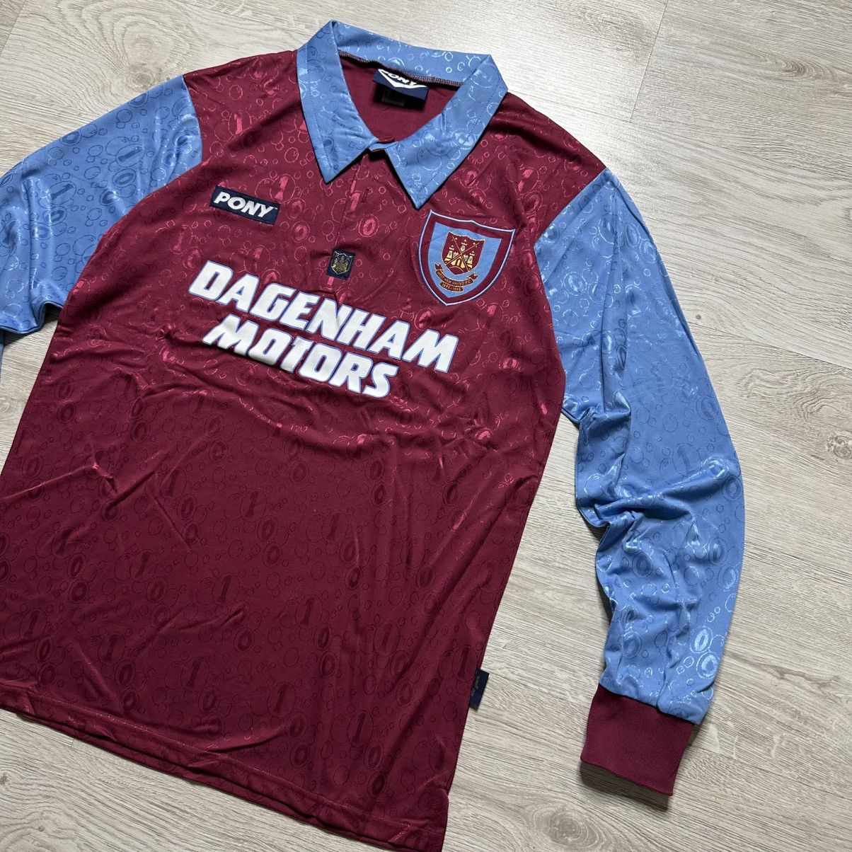 PONY Vintage Pony West Ham United Long Sleeve Soccer jersey Size US L / EU 52-54 / 3 - 3 Thumbnail