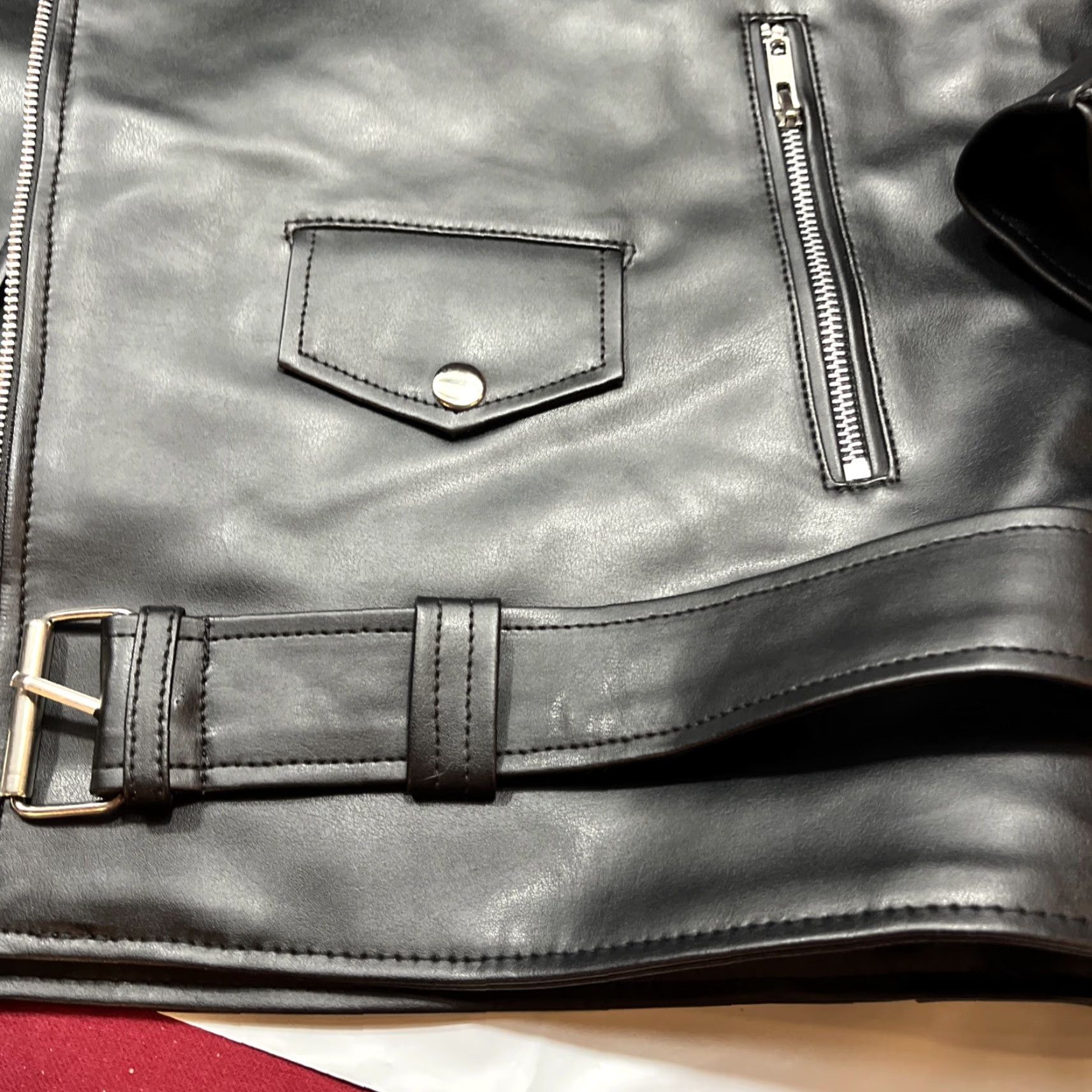 Vintage VINTAGE Motorcycle Jacket Mens 2XL Black Faux Leather Moto Biker Zip Pockets FADCLOSET Size US XXL / EU 58 / 5 - 5 Thumbnail