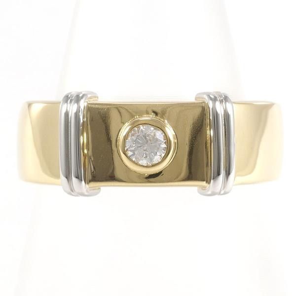 Other Other PT900 Platinum K18 Yellow Gold Diamond Ring 11.5 Metal Ring in Excellent Condition Size ONE SIZE - 1 Thumbnail