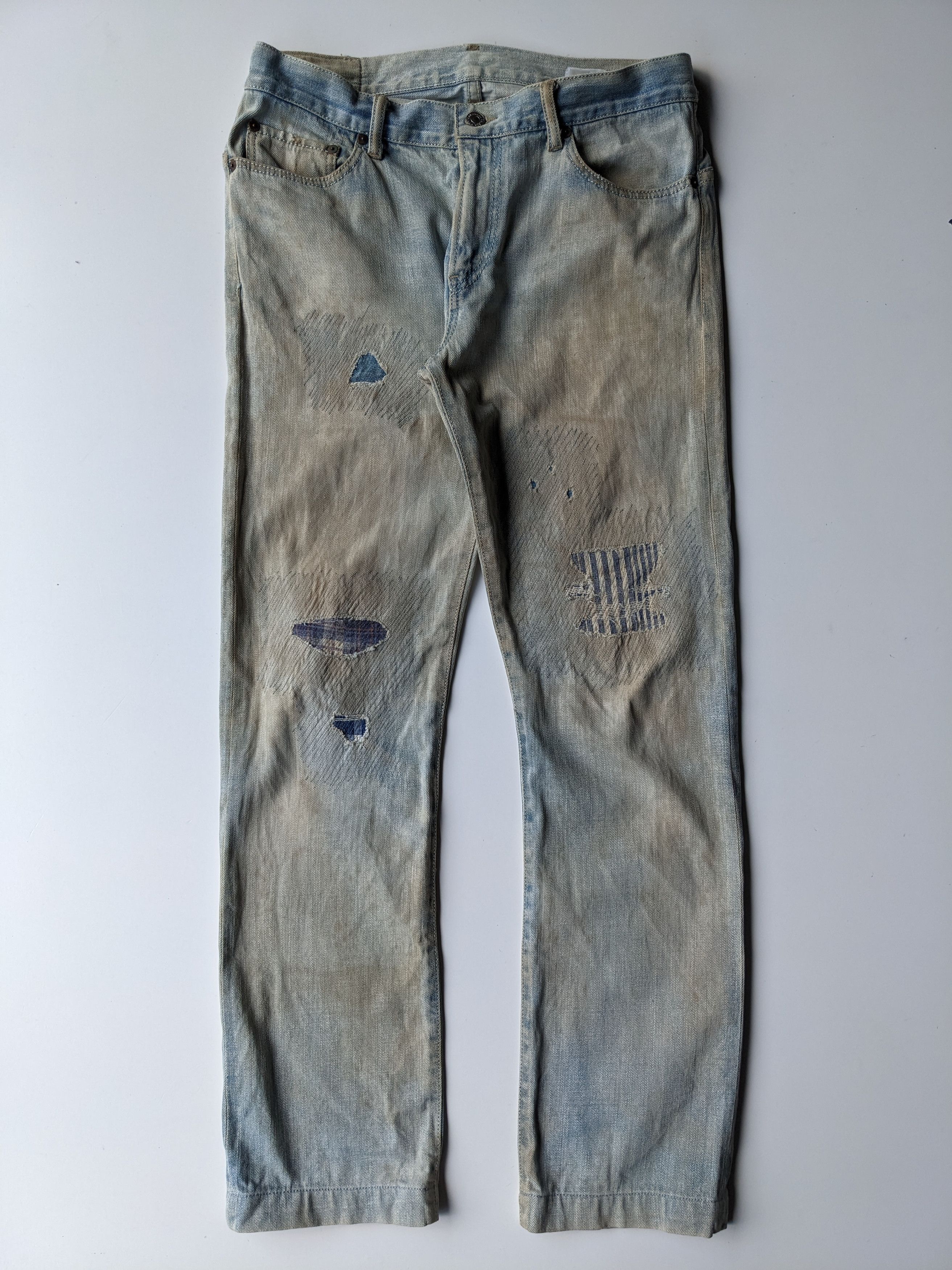 Japanese Brand Dope & Drakkar mudwash sashiko selvedge jeans Size US 33 - 1 Thumbnail