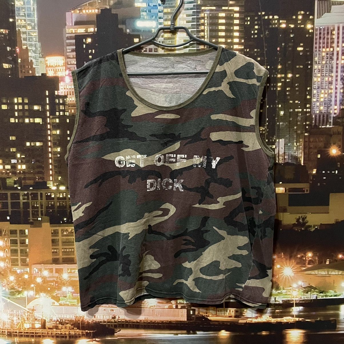 Vintage Vintage 90s Camo Graphic Tee Humorous Streetwear Skate M Size US M / EU 48-50 / 2 - 1 Thumbnail